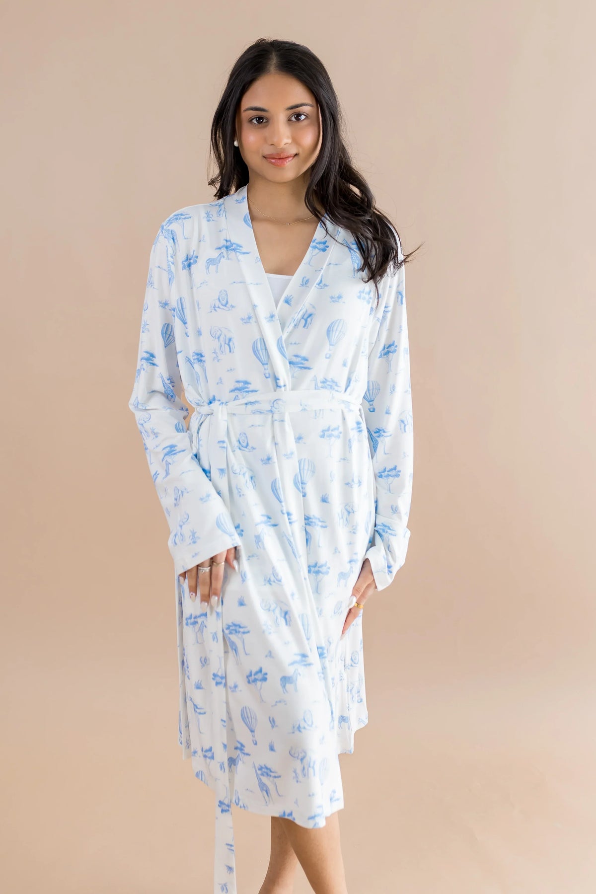 Women's Lounge Robe in Toile Safari Main image