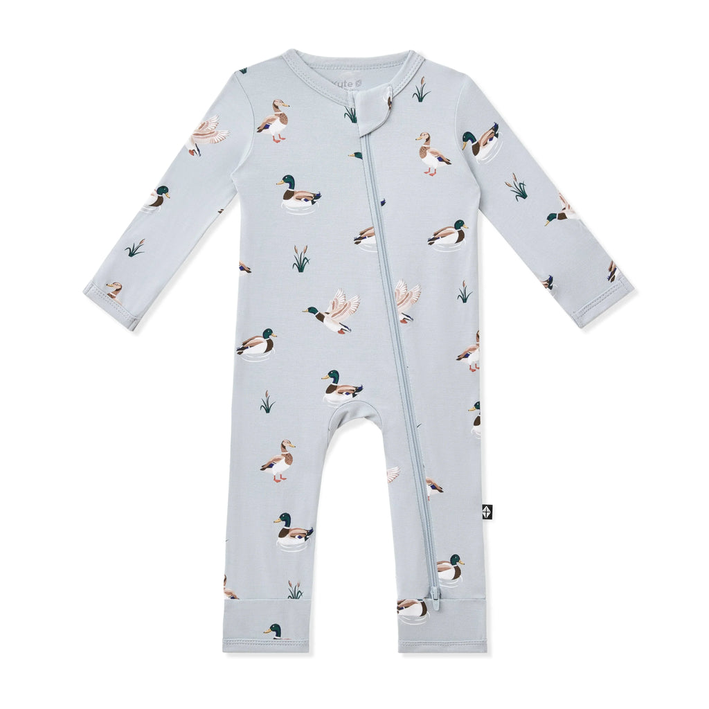 Zippered Romper in Mallard Duck