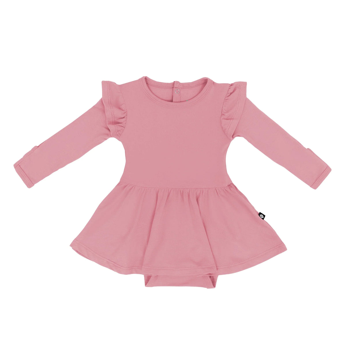 Long Sleeve Twirl Bodysuit Dress in Apple Blossom Main image