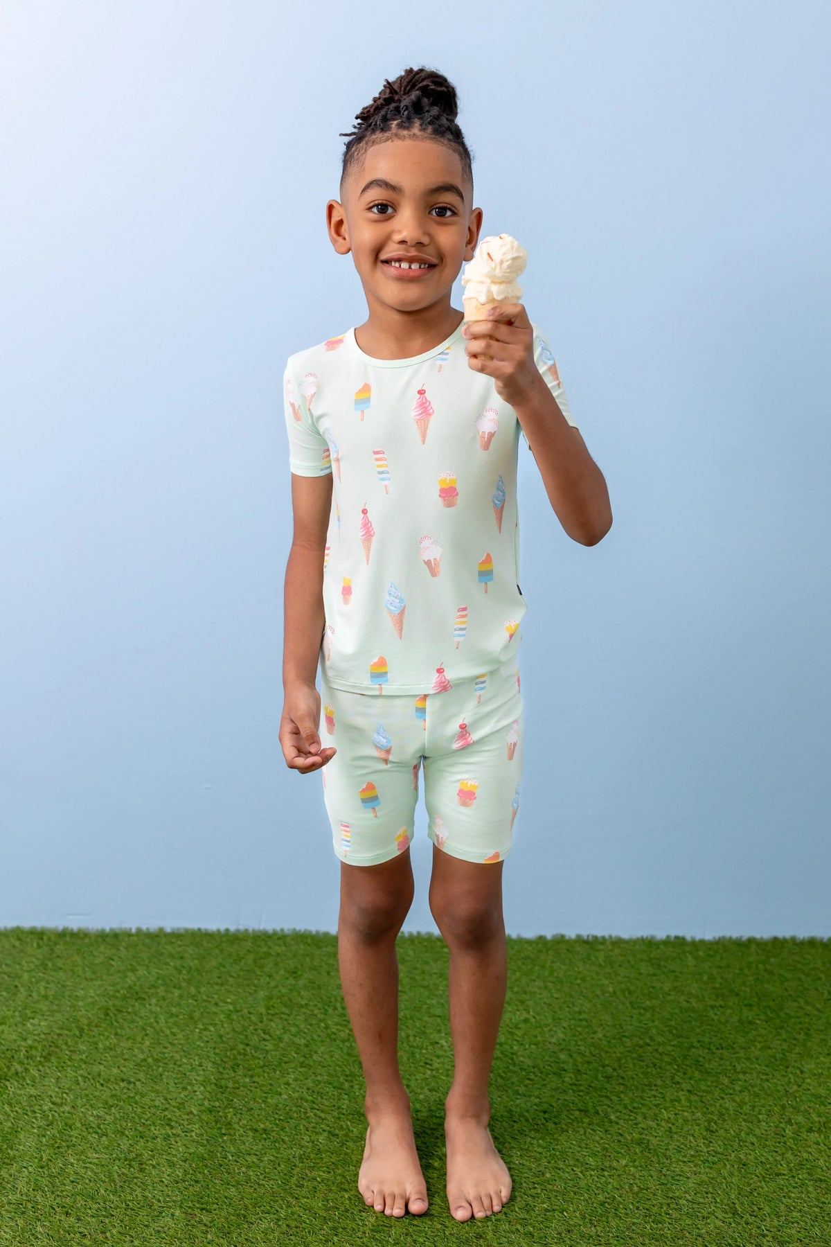 Short Sleeve Pajamas in Mint Ice Cream Main image