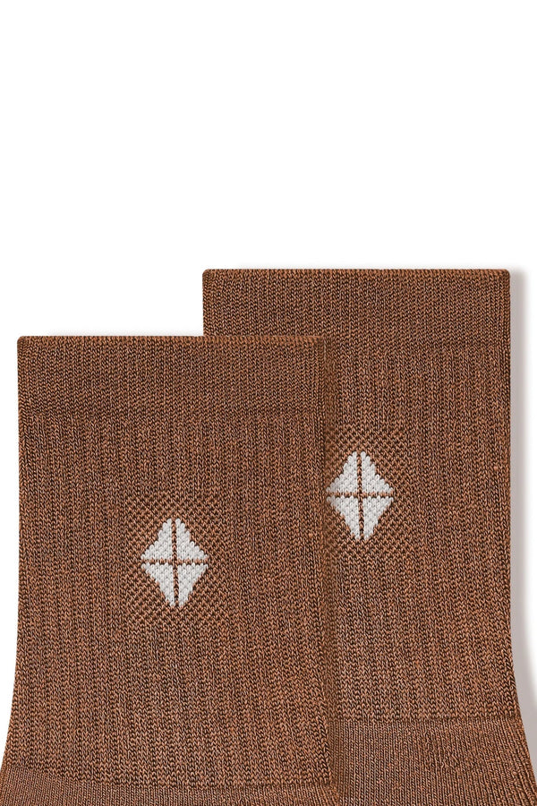 Adult Crew Socks in Latte