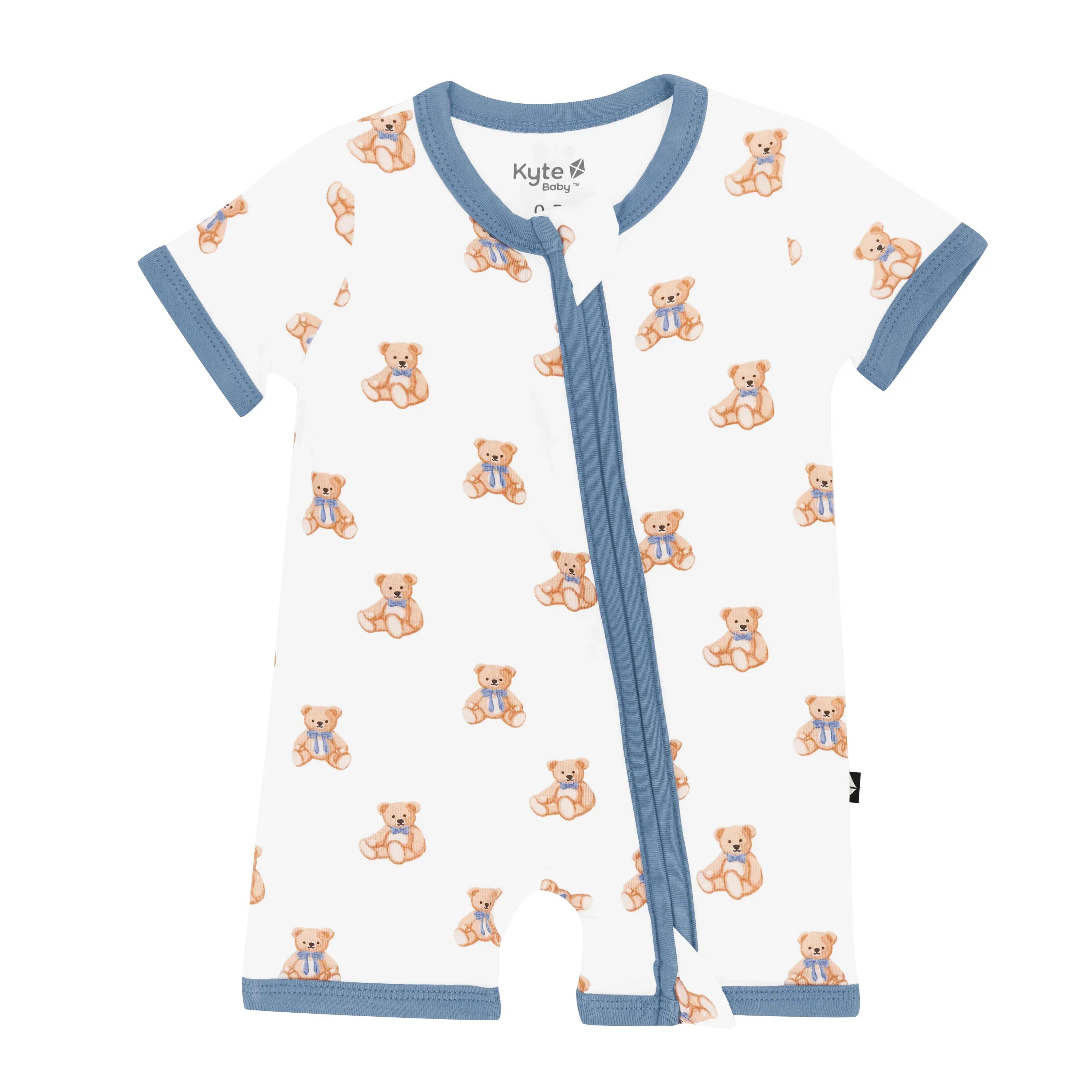 Zippered Shortall Romper in Teddy Bear Secondary image