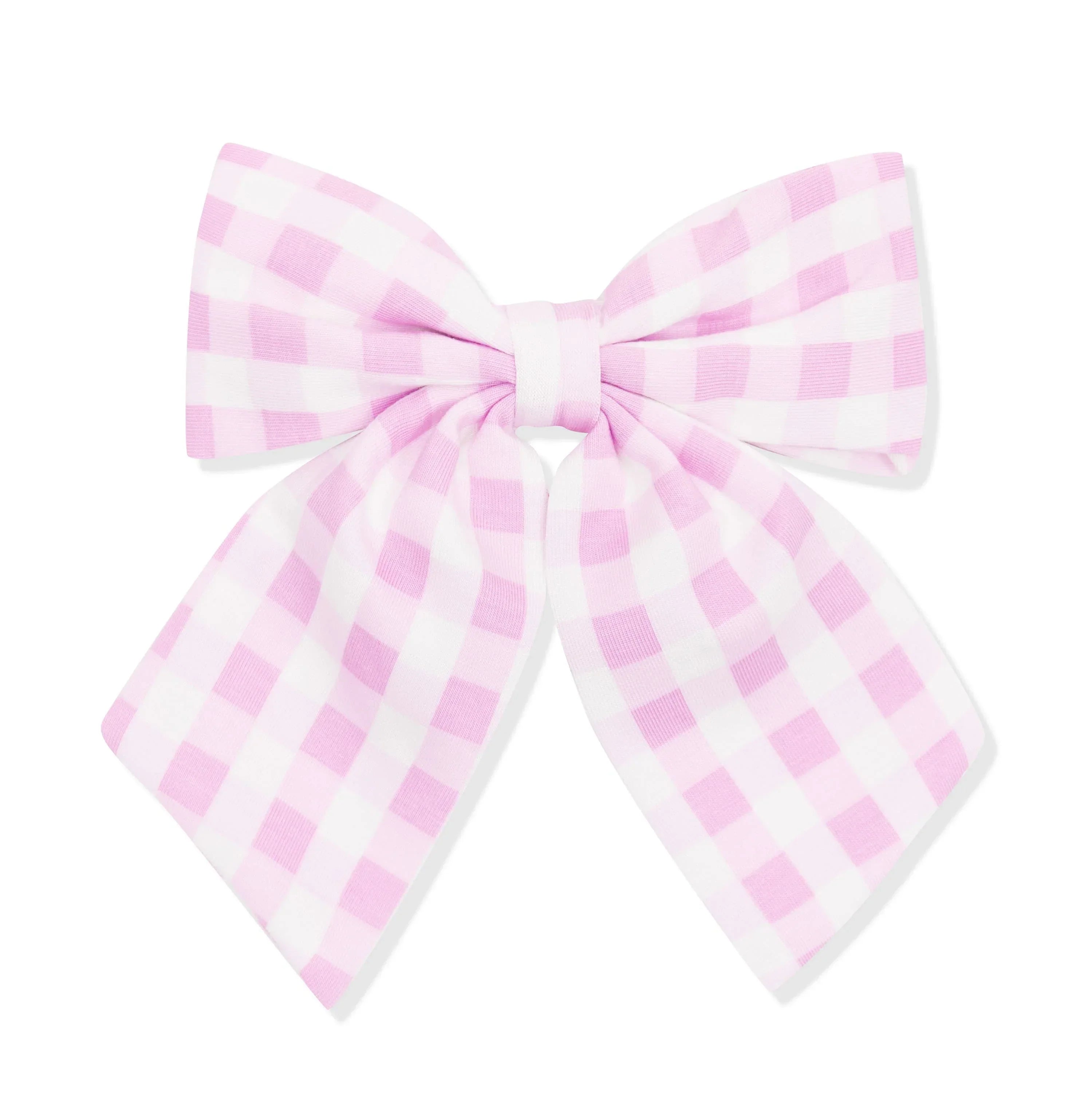 Large Alligator Clip Bow in Gingham Thistle Secondary image