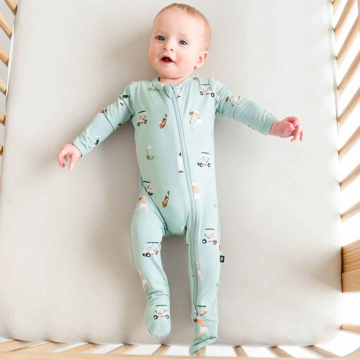 Zippered Footie in Golf Main image