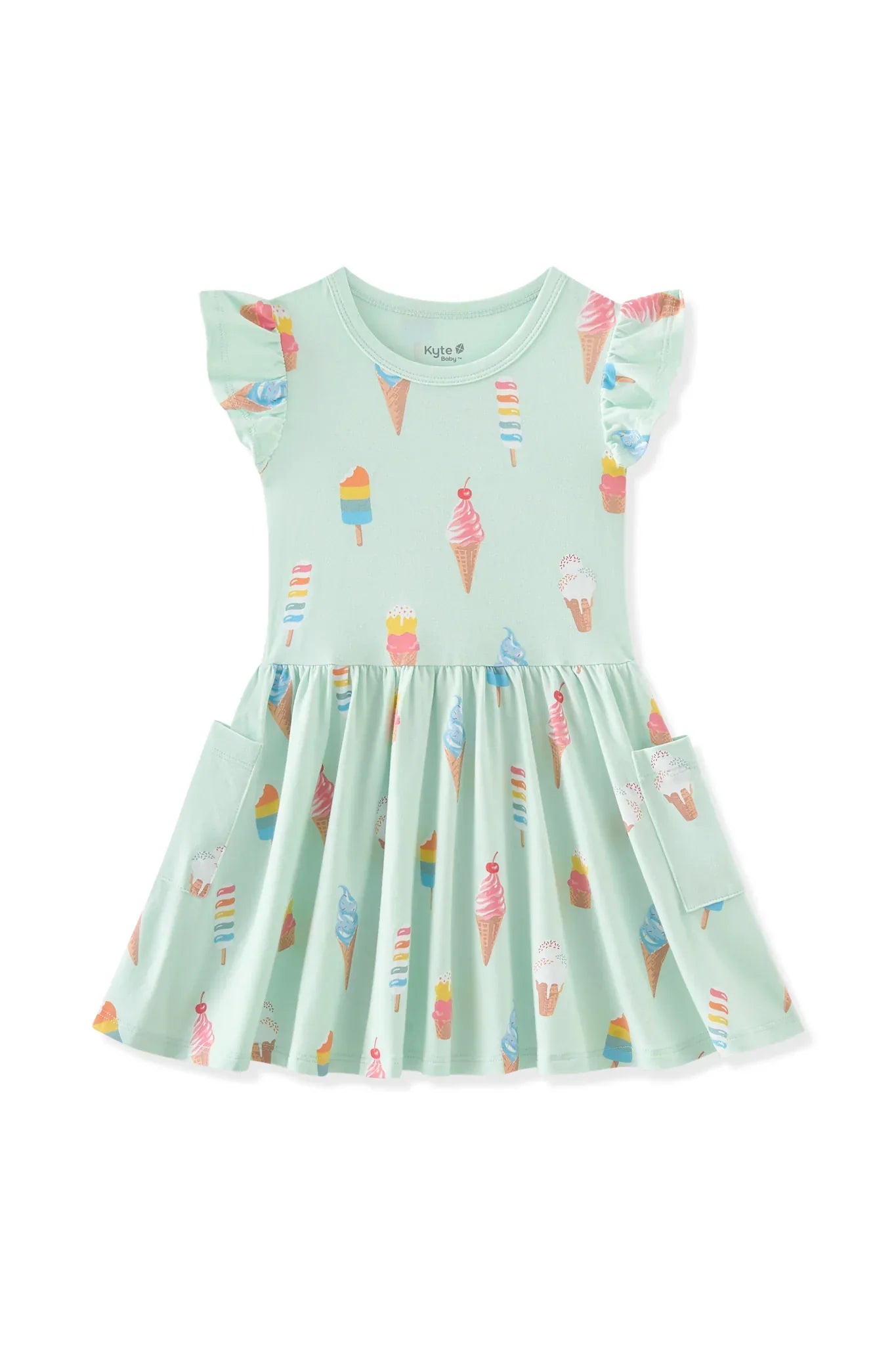 Pocket Dress in Mint Ice Cream Secondary image