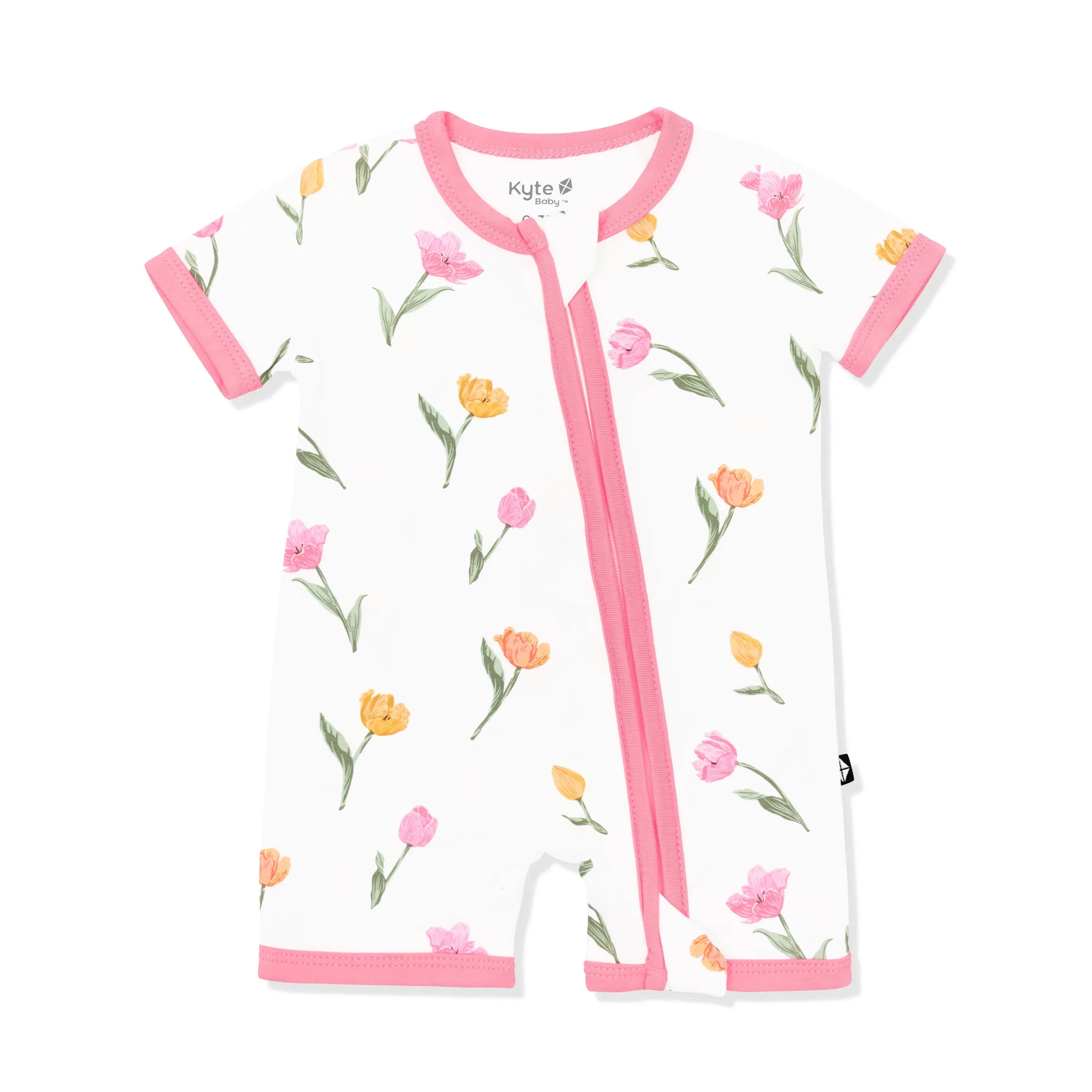 Zipper Shortall Romper in Tulip Secondary image