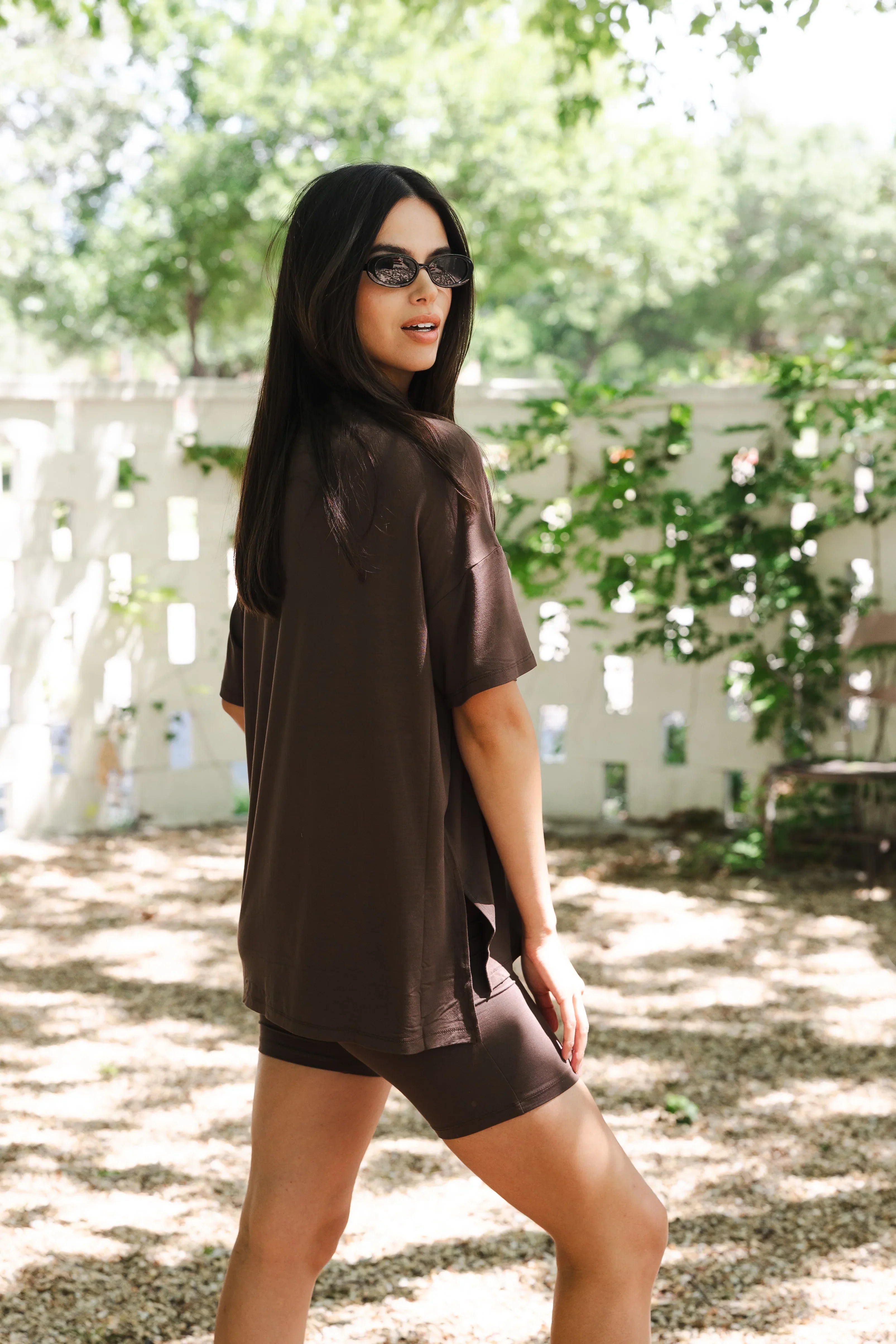 Women’s Biker Short Set in Espresso Secondary image