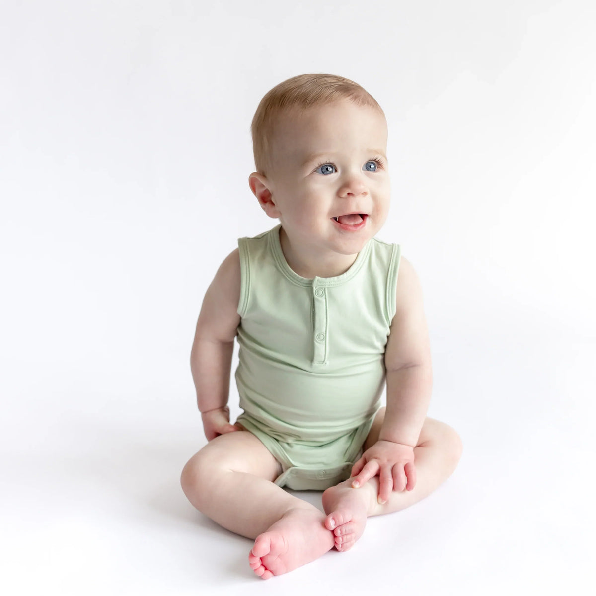 Sleeveless Bodysuit in Basil Main image