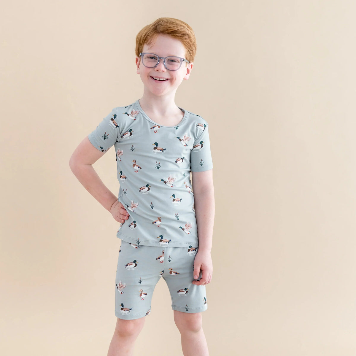 Short Sleeve Pajamas in Mallard Duck Main image