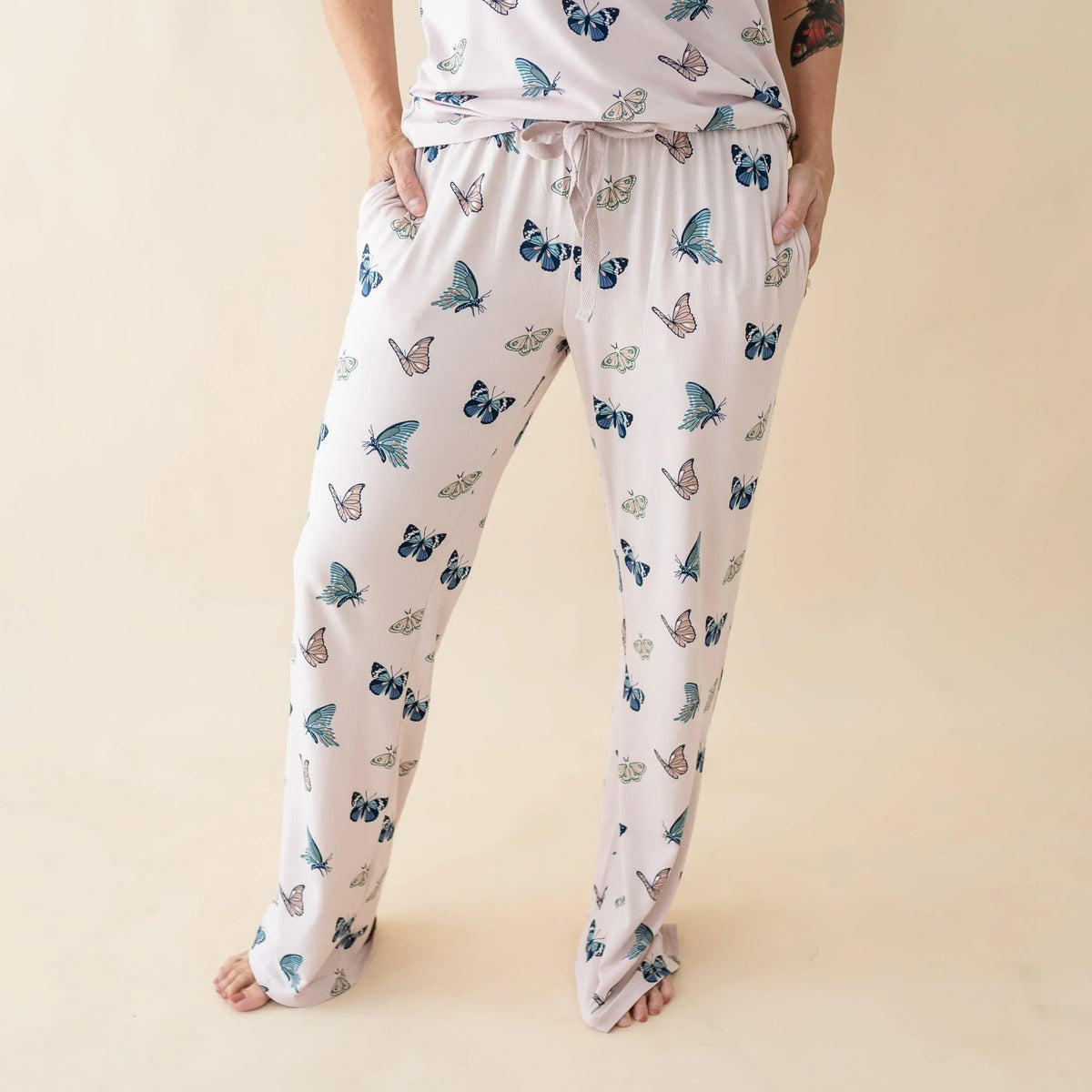 Women's Lounge Pants in Blush Butterfly Main image