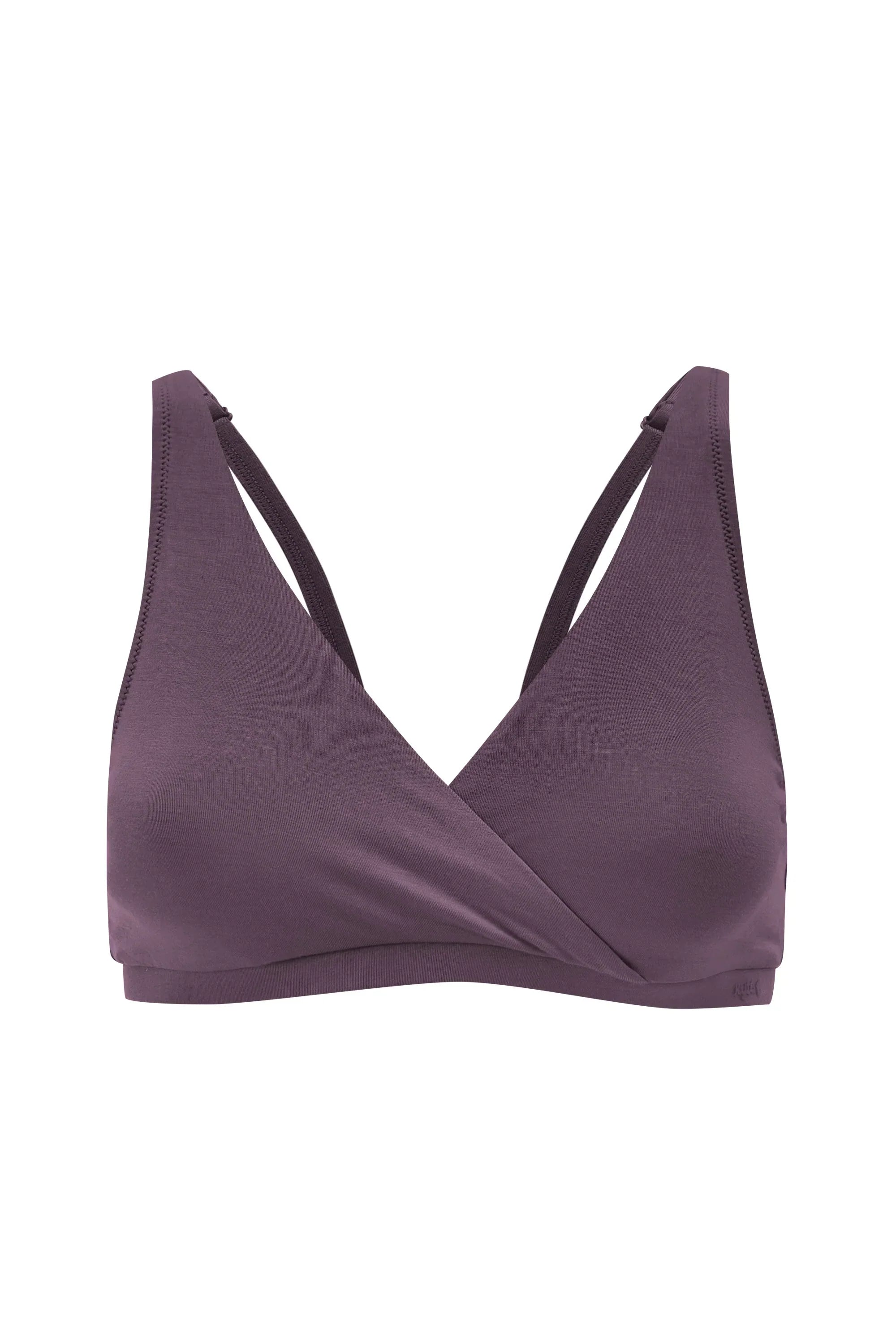 Women's Cross Front Bralette in Currant Secondary image