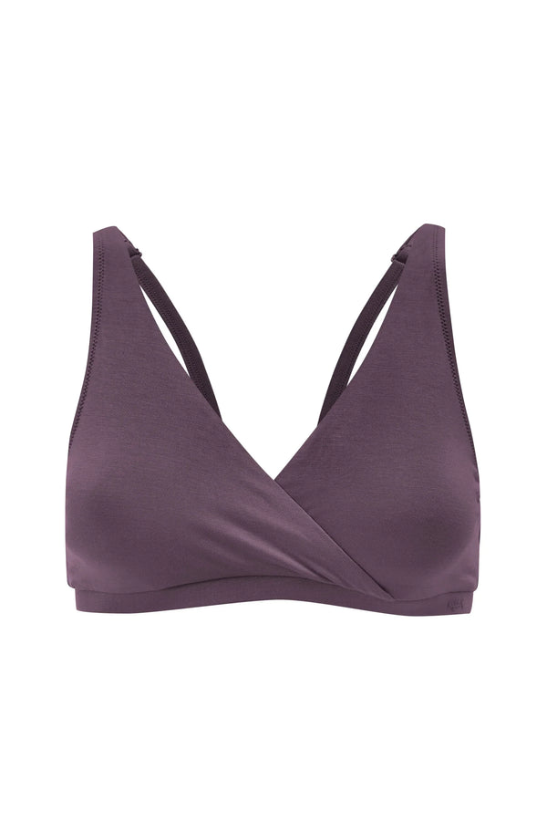Women's Cross Front Bralette in Currant