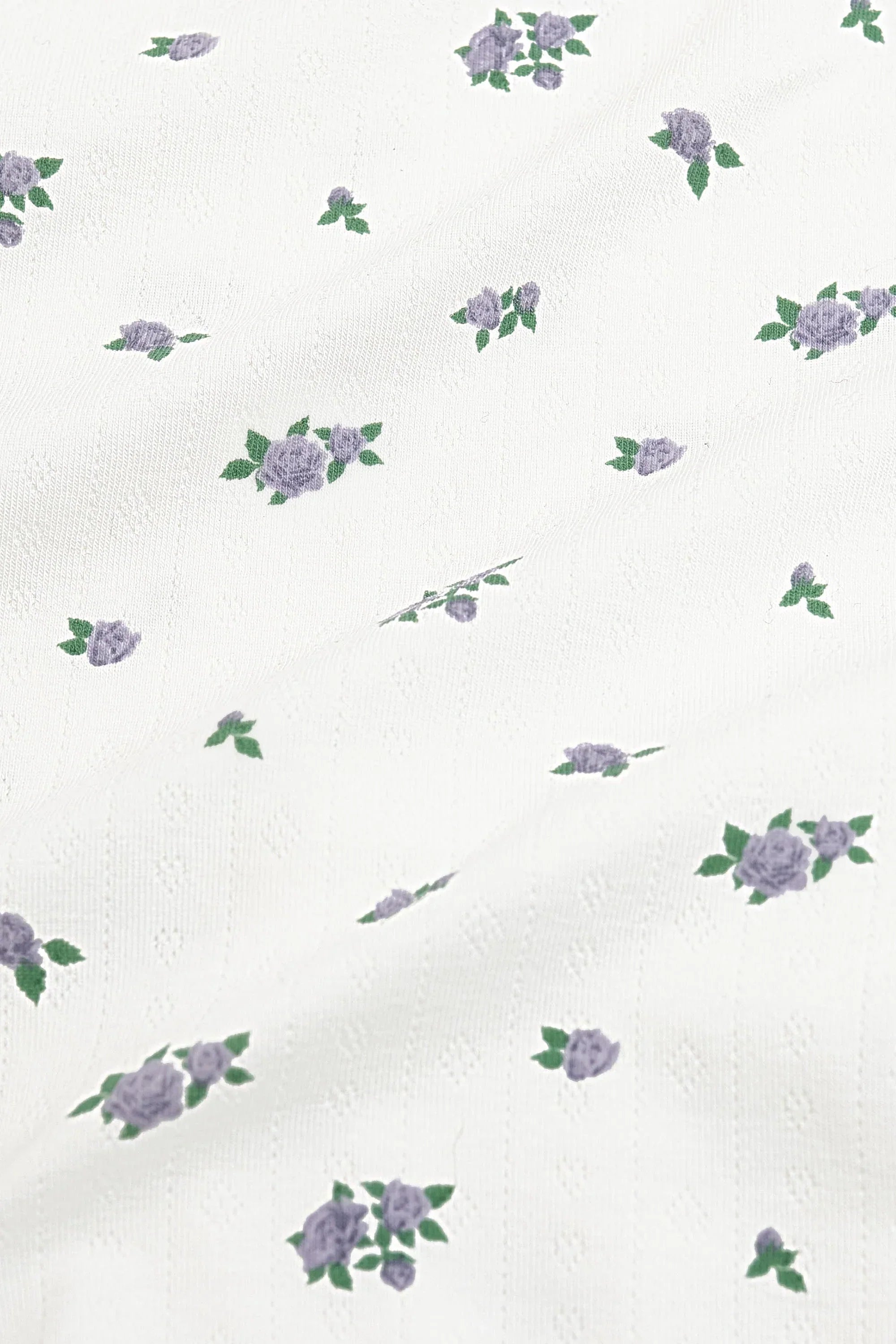 Pointelle Zippered Footie in Spray Rose Secondary image