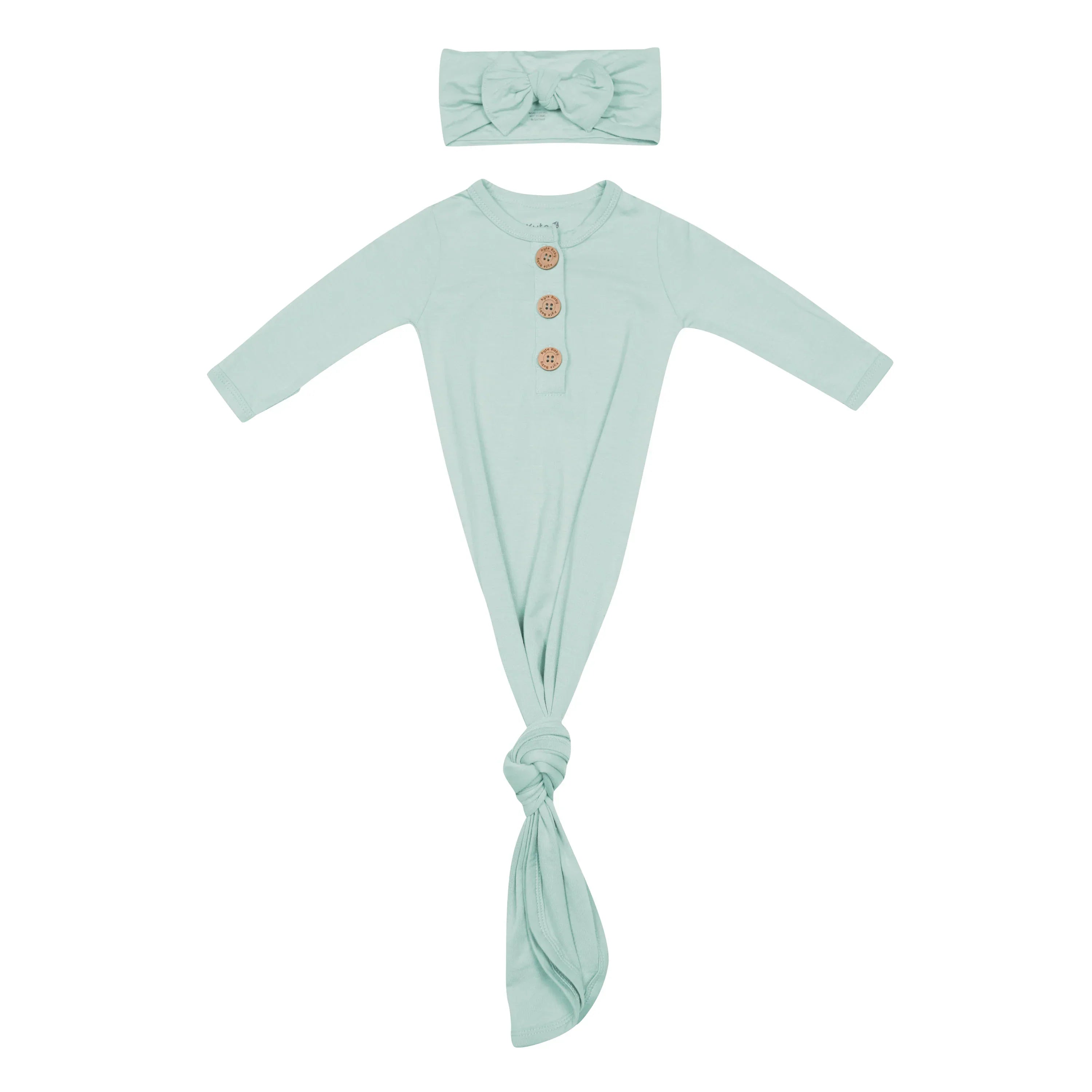 Knotted Gown with Bow Set in Sage Secondary image