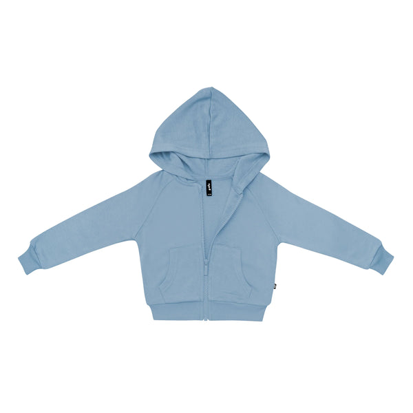 Fleece Zip Up Hoodie in Slate