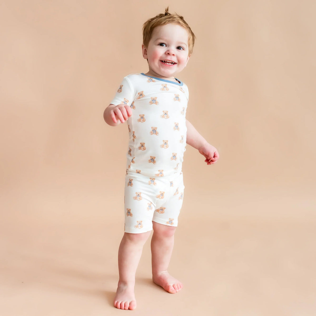 Short Sleeve Pajamas in Teddy Bear Main image