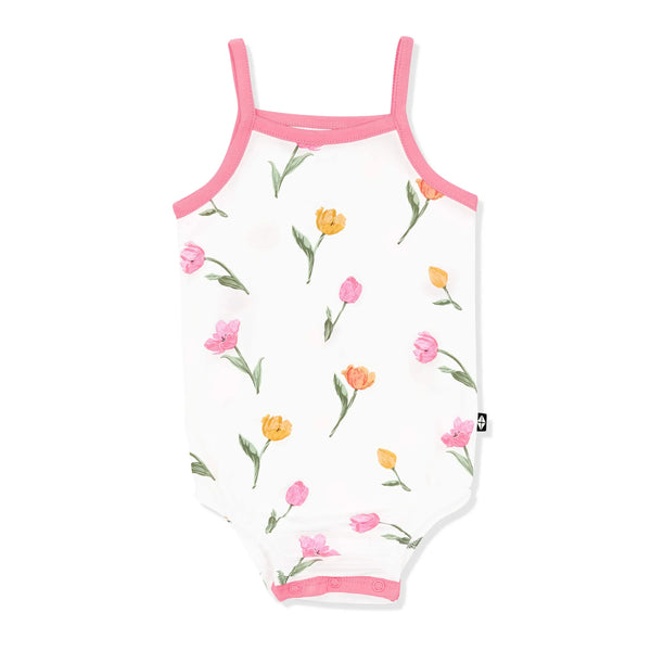 Spaghetti Strap Leotard in Tulip