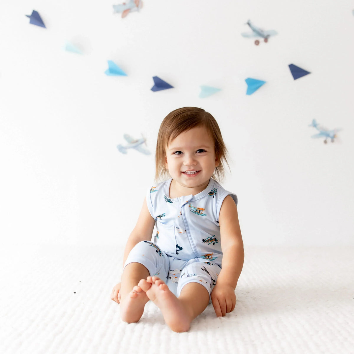 Zippered Sleeveless Romper in Take Off Main image
