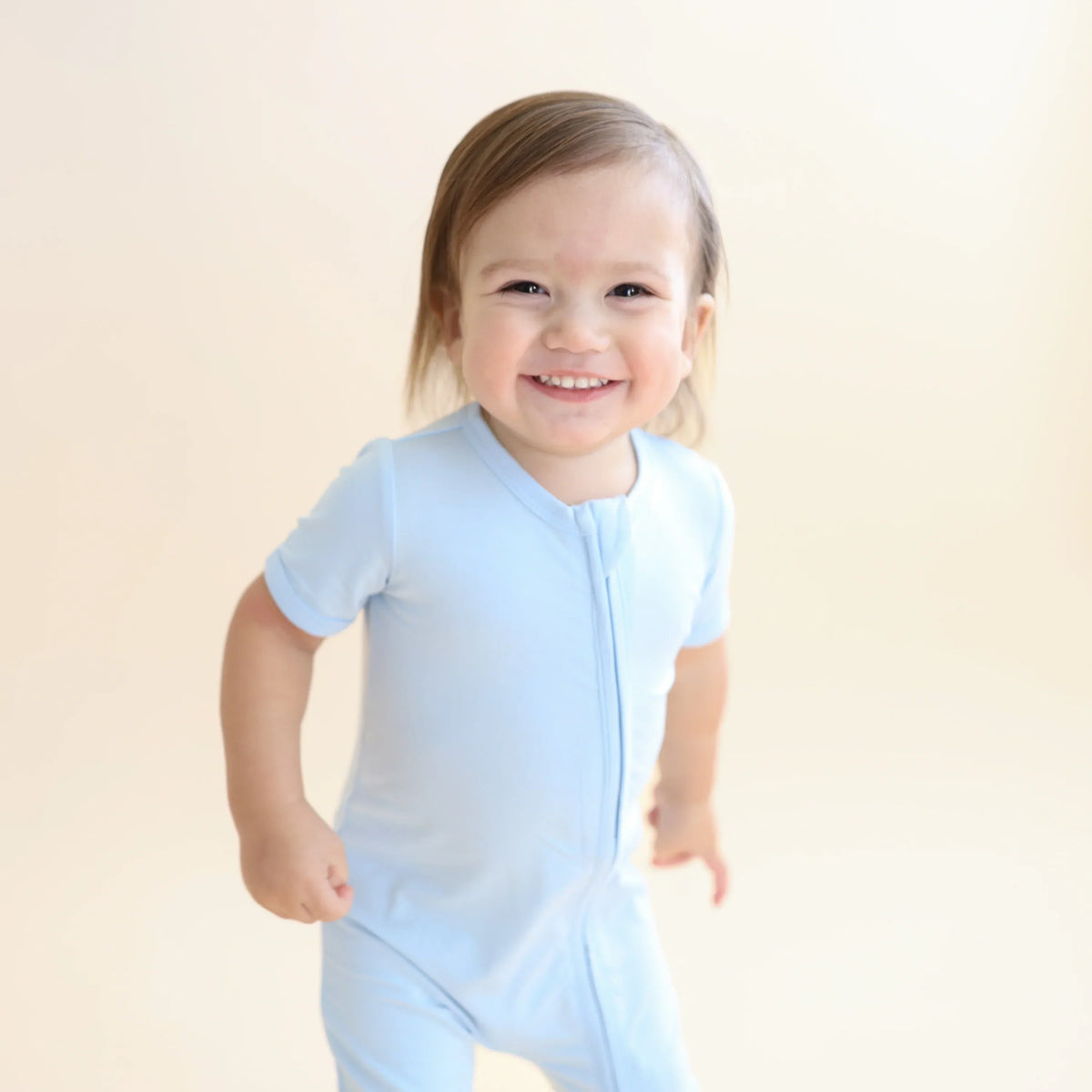 Zipper Shortall Romper in Breeze Main image