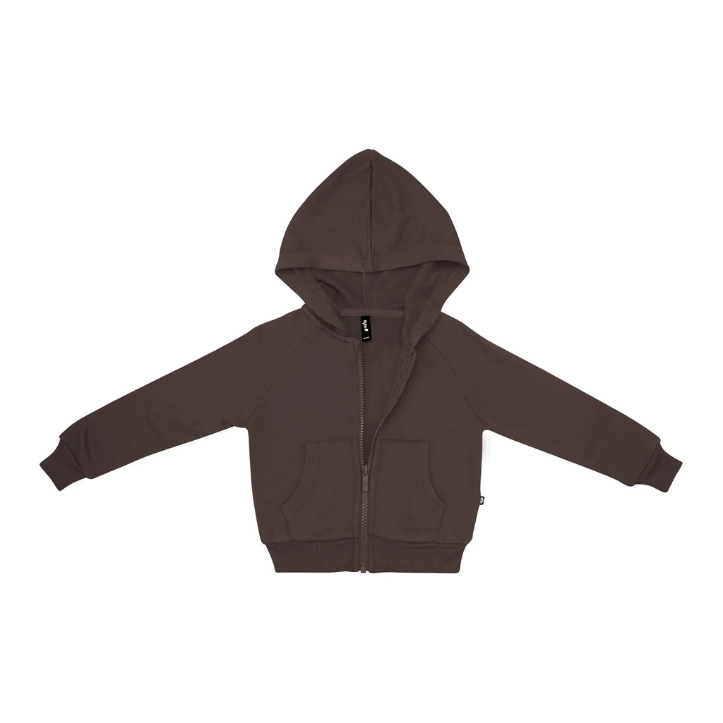 Fleece Zip Up Hoodie in Espresso