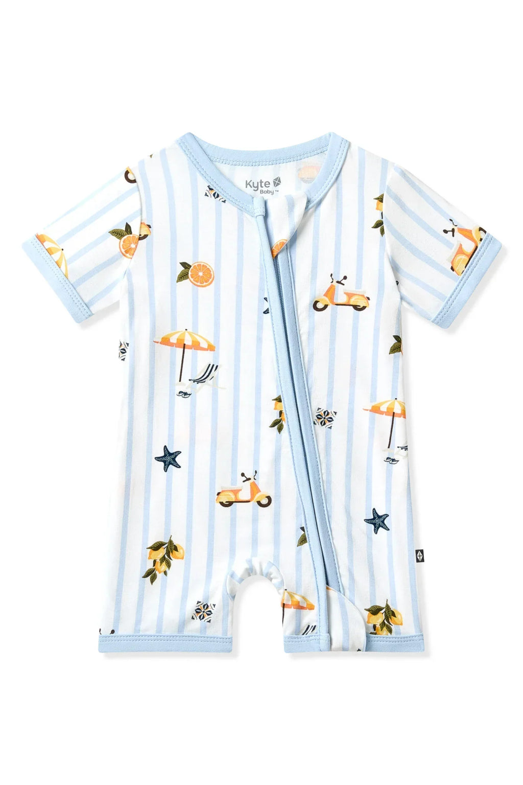 Zipper Shortall Romper in Amalfi Coast