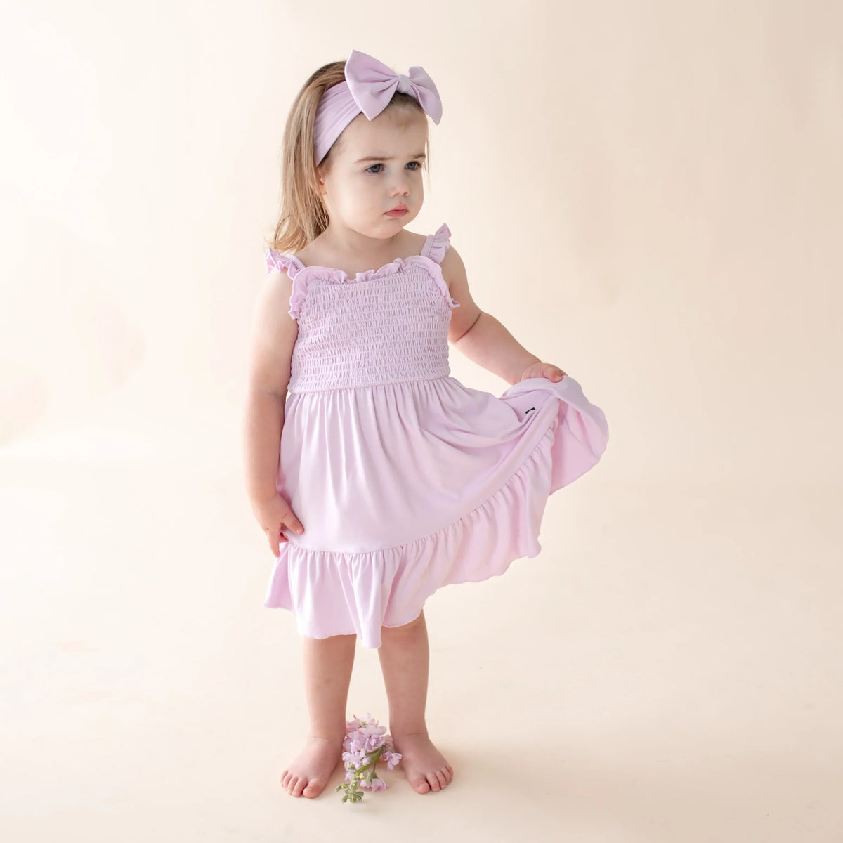 Smocked Dress in Thistle Main image