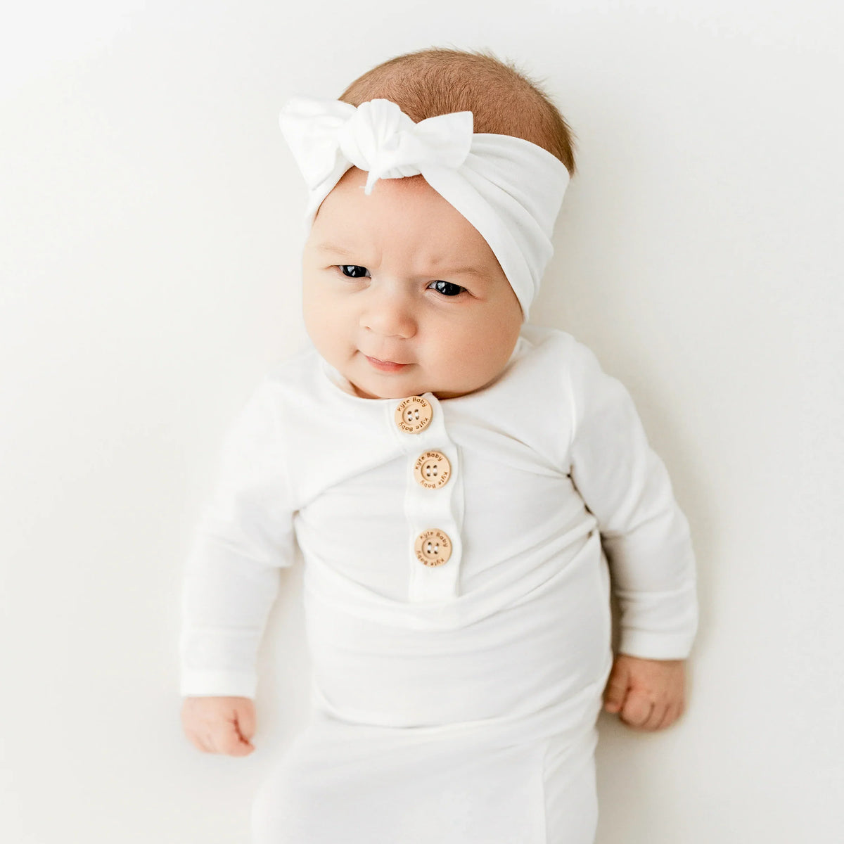 Knotted Bow Headband in Cloud Main image