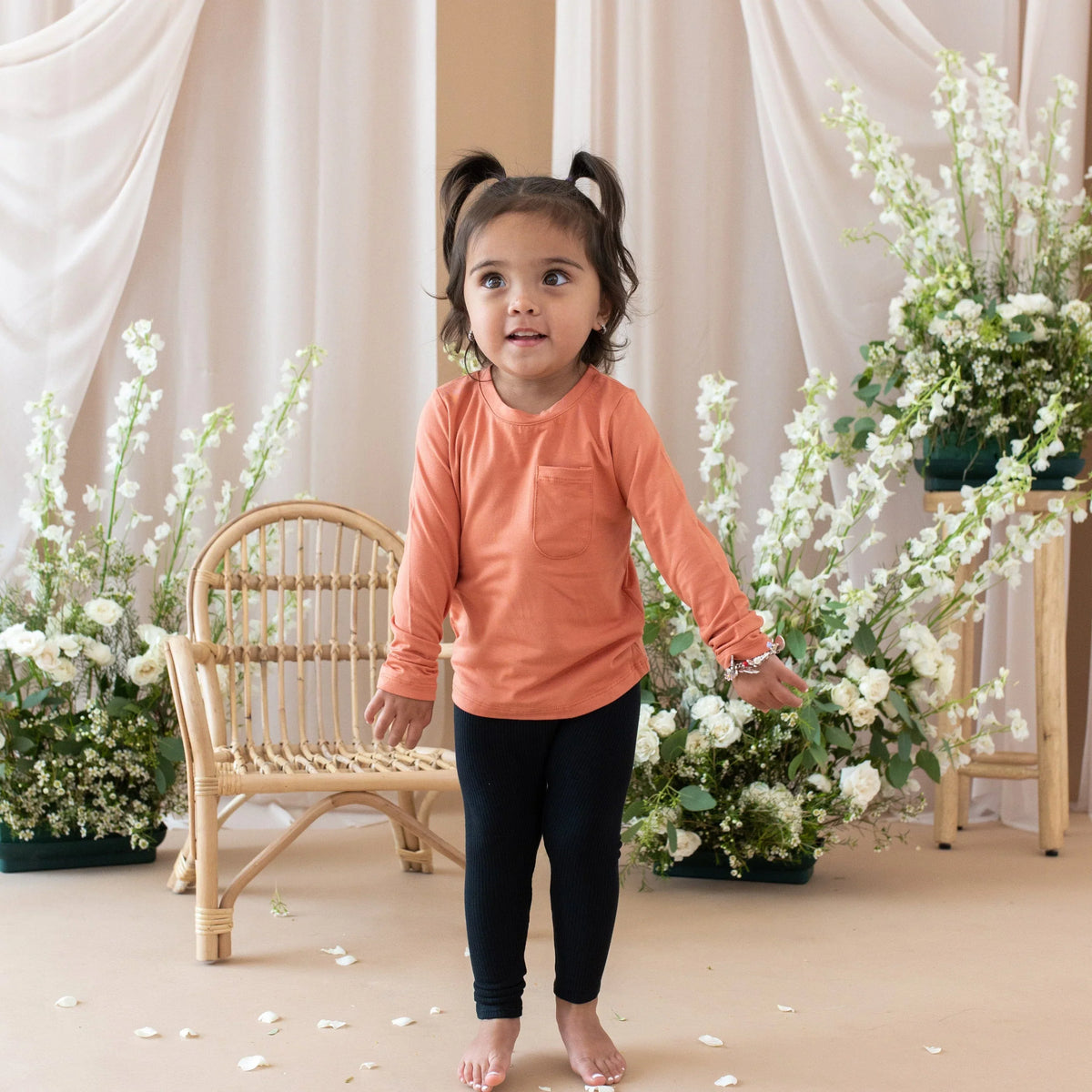Ribbed Leggings in Midnight Main image