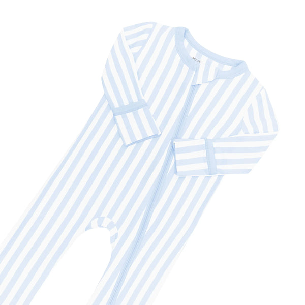 Zippered Romper in Small Mist Stripe