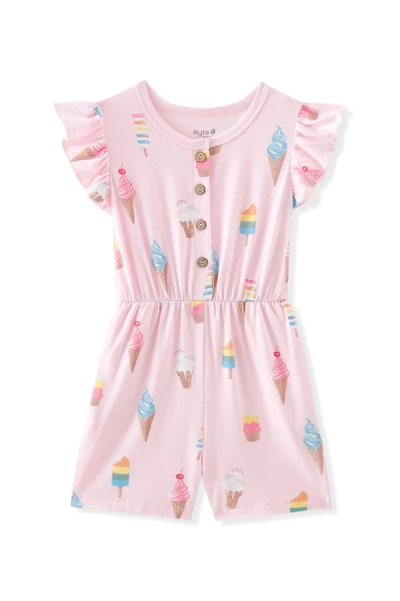 Flutter Sleeve Romper in Sakura Ice Cream Secondary image