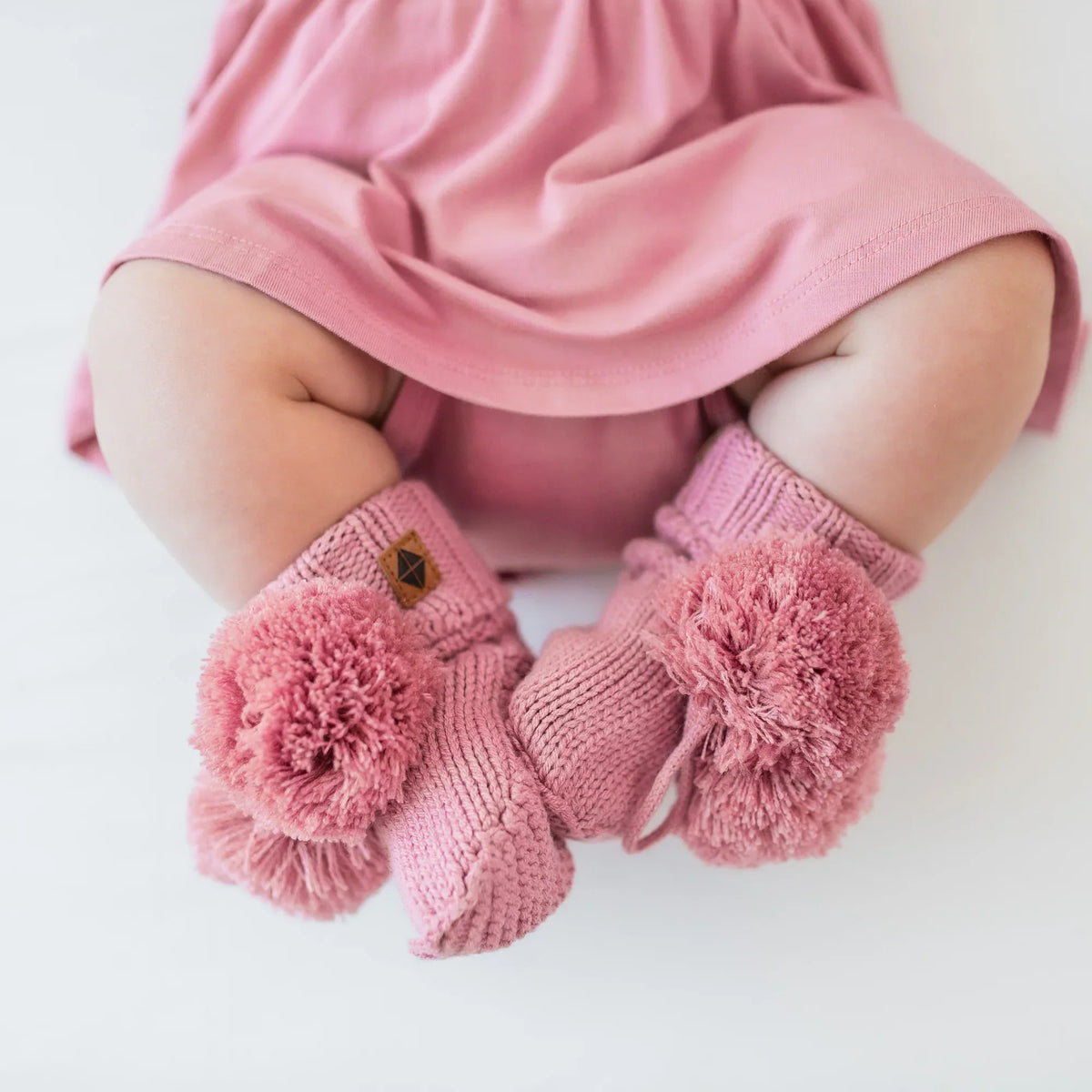 Knit Booties in Apple Blossom Main image