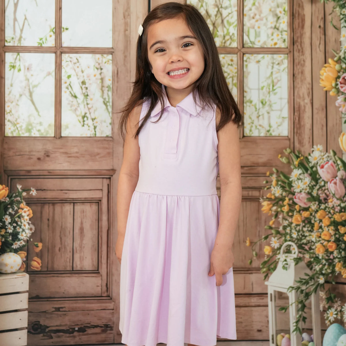 Polo Bodysuit Dress in Thistle Main image