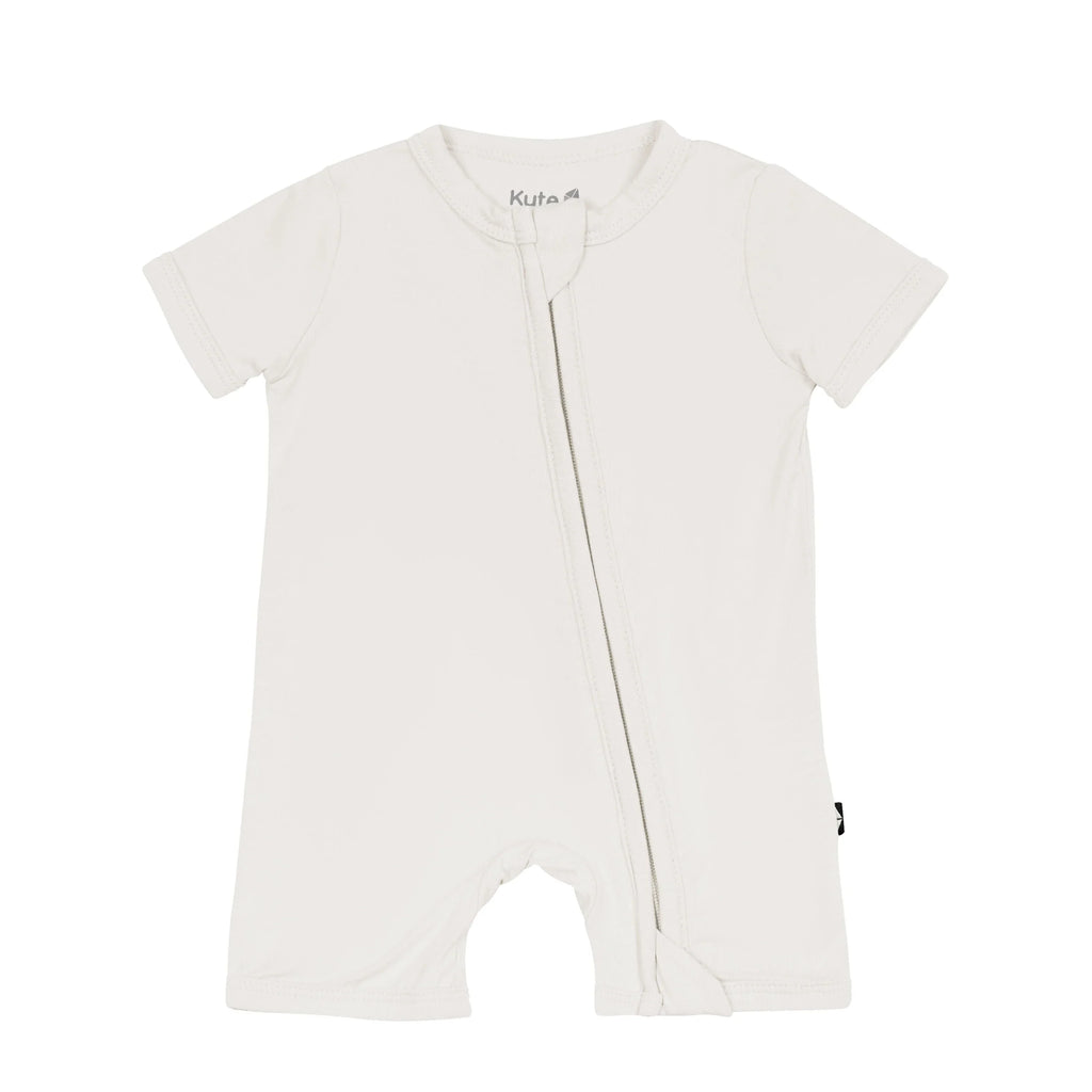 Zippered Shortall Romper in Oat