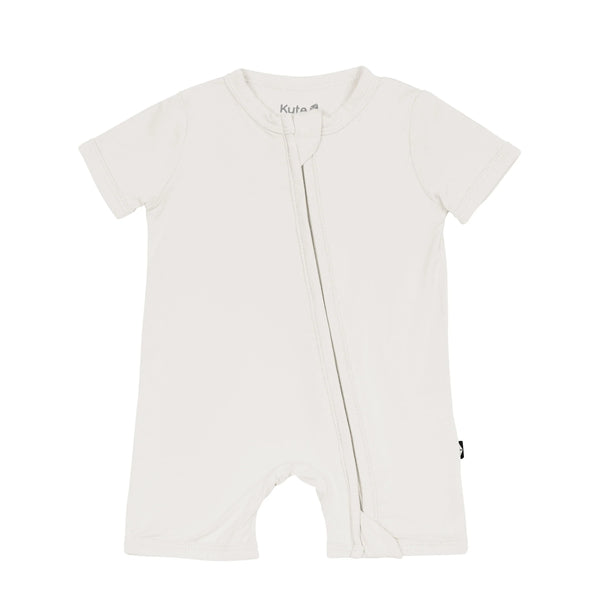 Zippered Shortall Romper in Oat