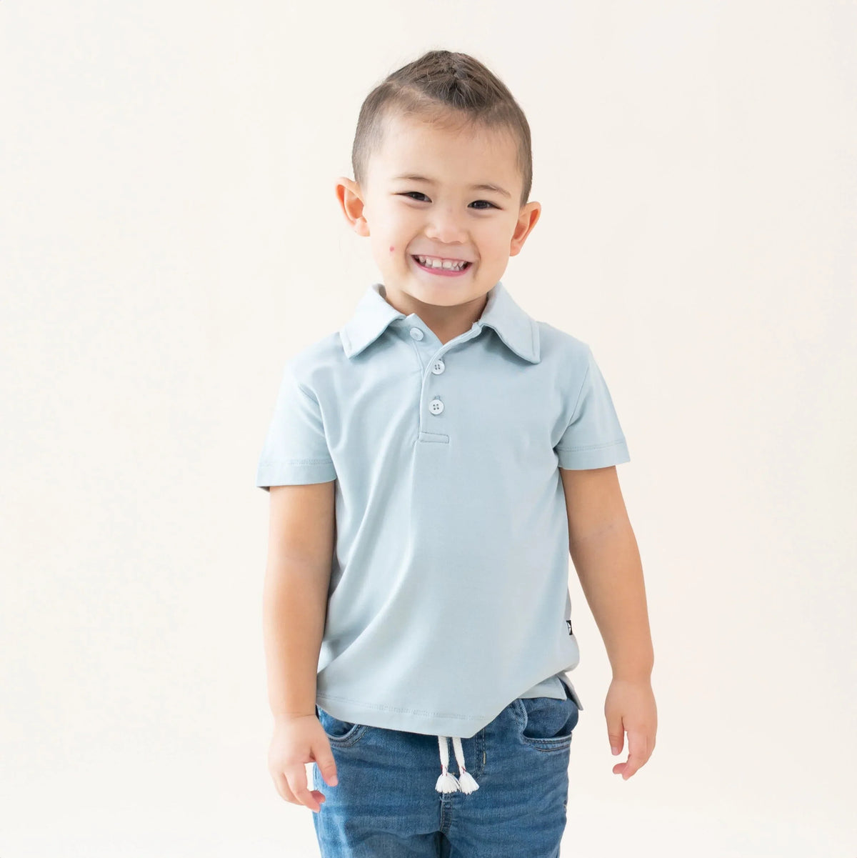 Toddler Short Sleeve Polo in Fog Main image