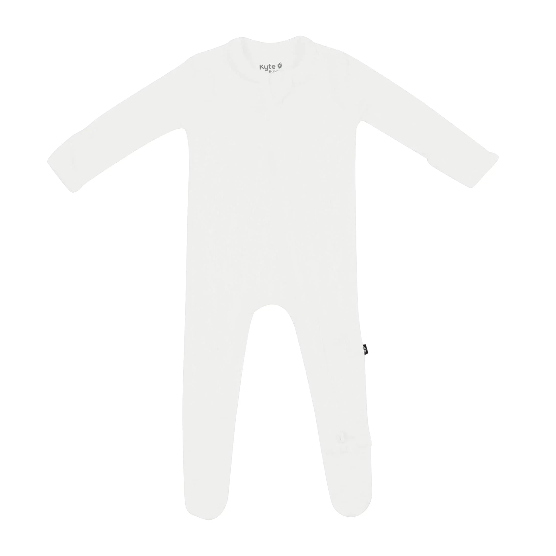 Ribbed Zipper Footie in Cloud Secondary image