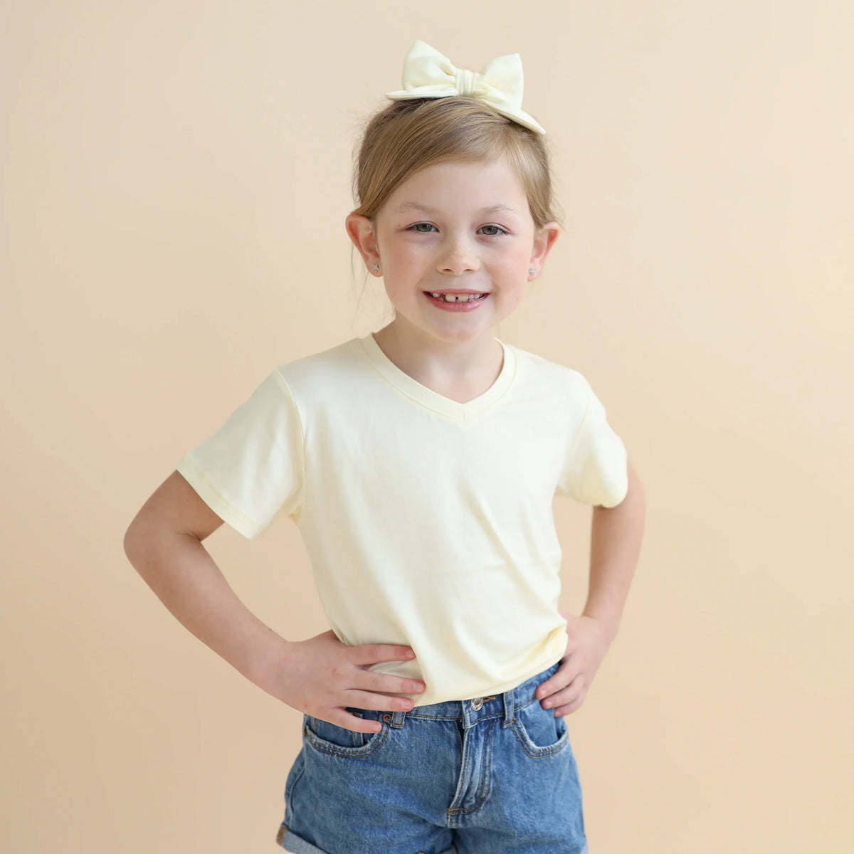 Toddler V-Neck Tee in Chamomile Main image
