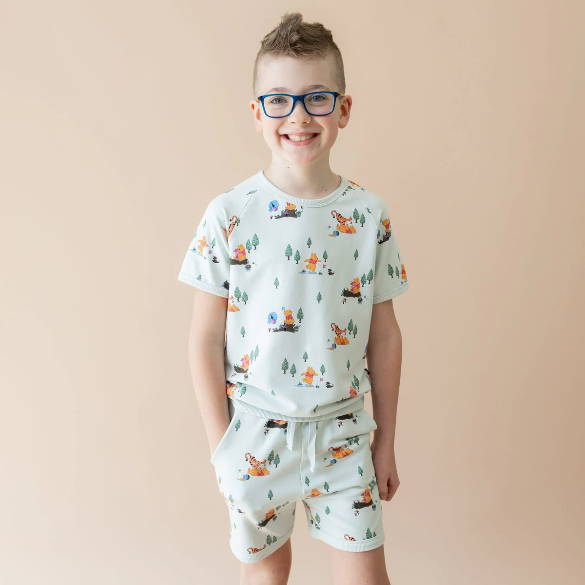 Short Sleeve Jogger Set in Winnie the Pooh Hundred Acre Wood Main image