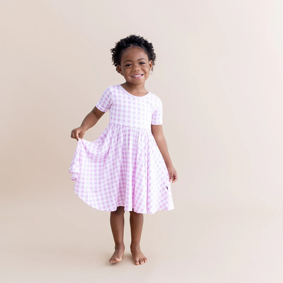 Twirl Dress in Gingham Thistle Main image