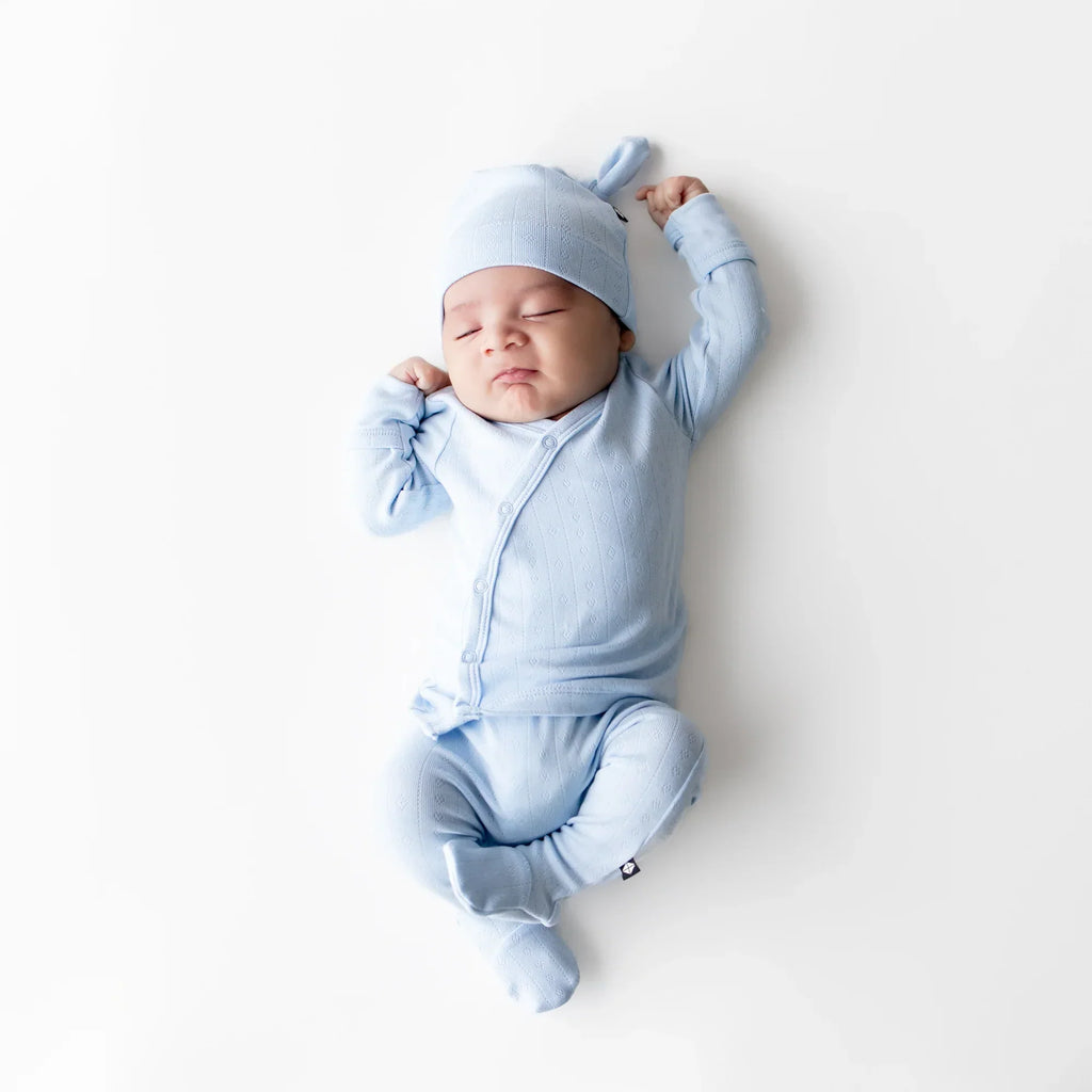 Pointelle Take Me Home Set with Cap in Breeze