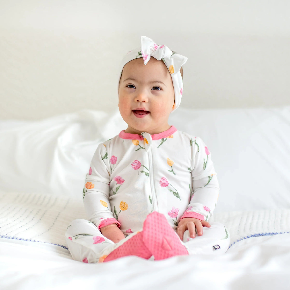 Zippered Footie in Tulip