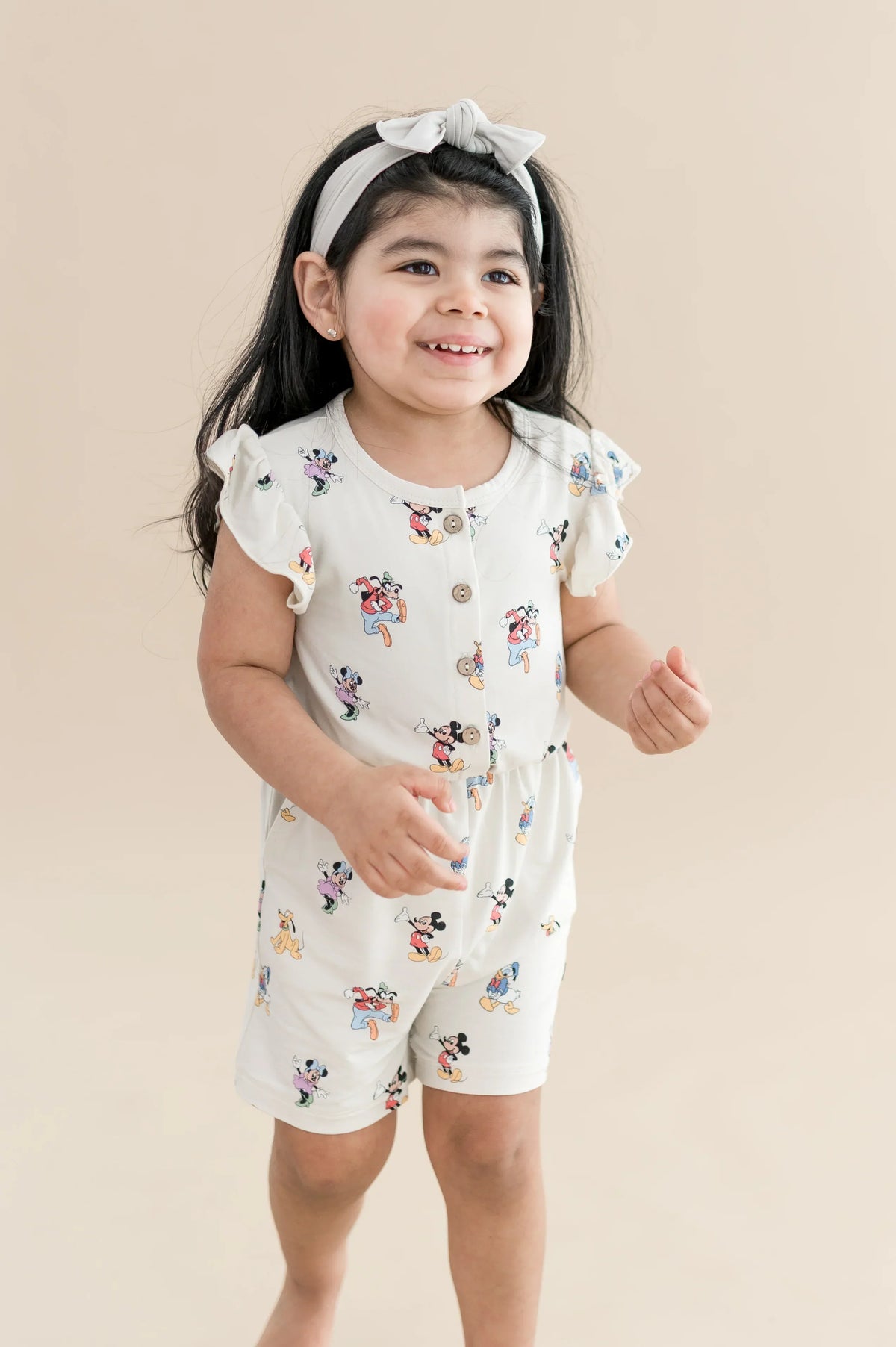 Flutter Sleeve Romper in Mickey Mouse and Friends Main image