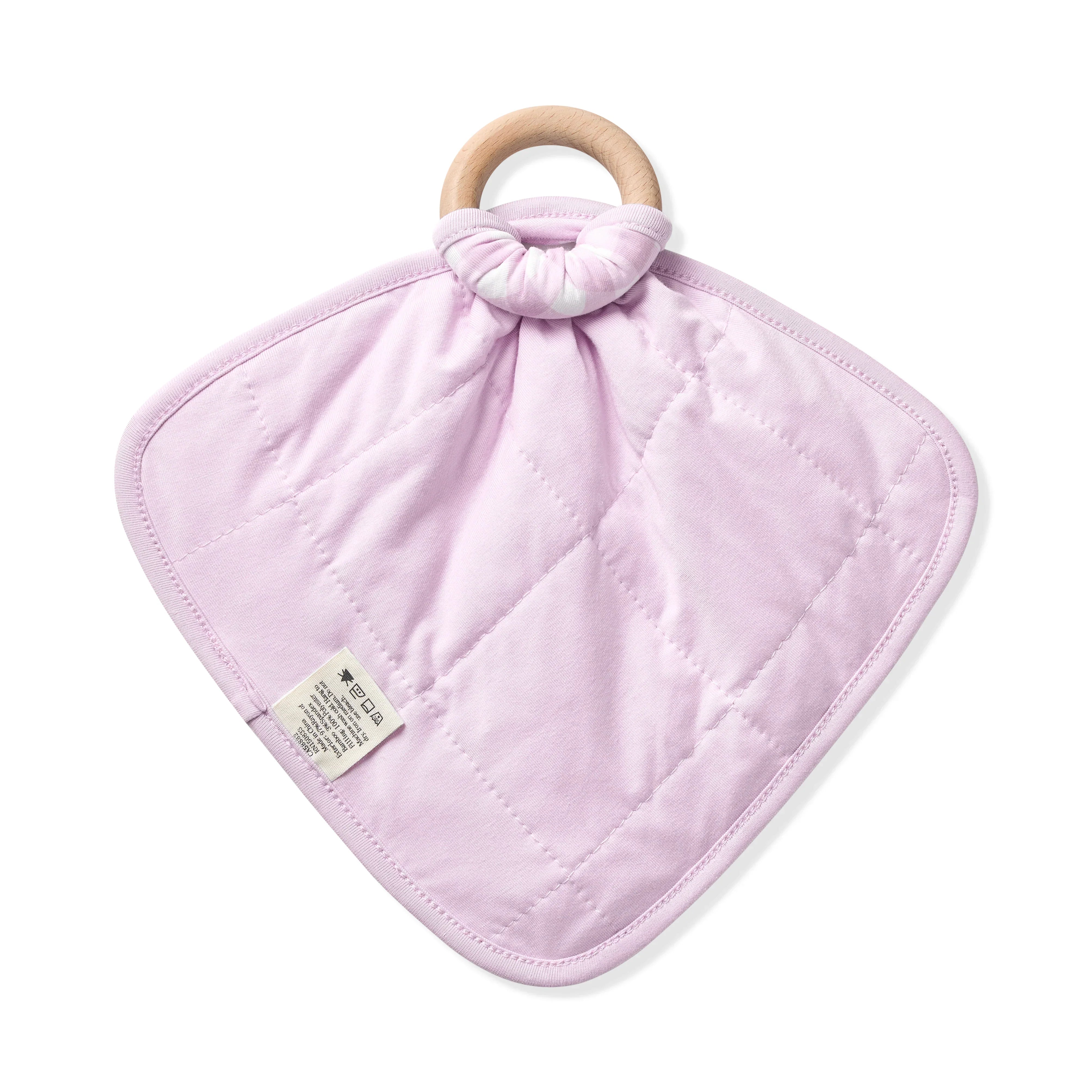 Lovey in Gingham Thistle with Removable Wooden Teething Ring Secondary image