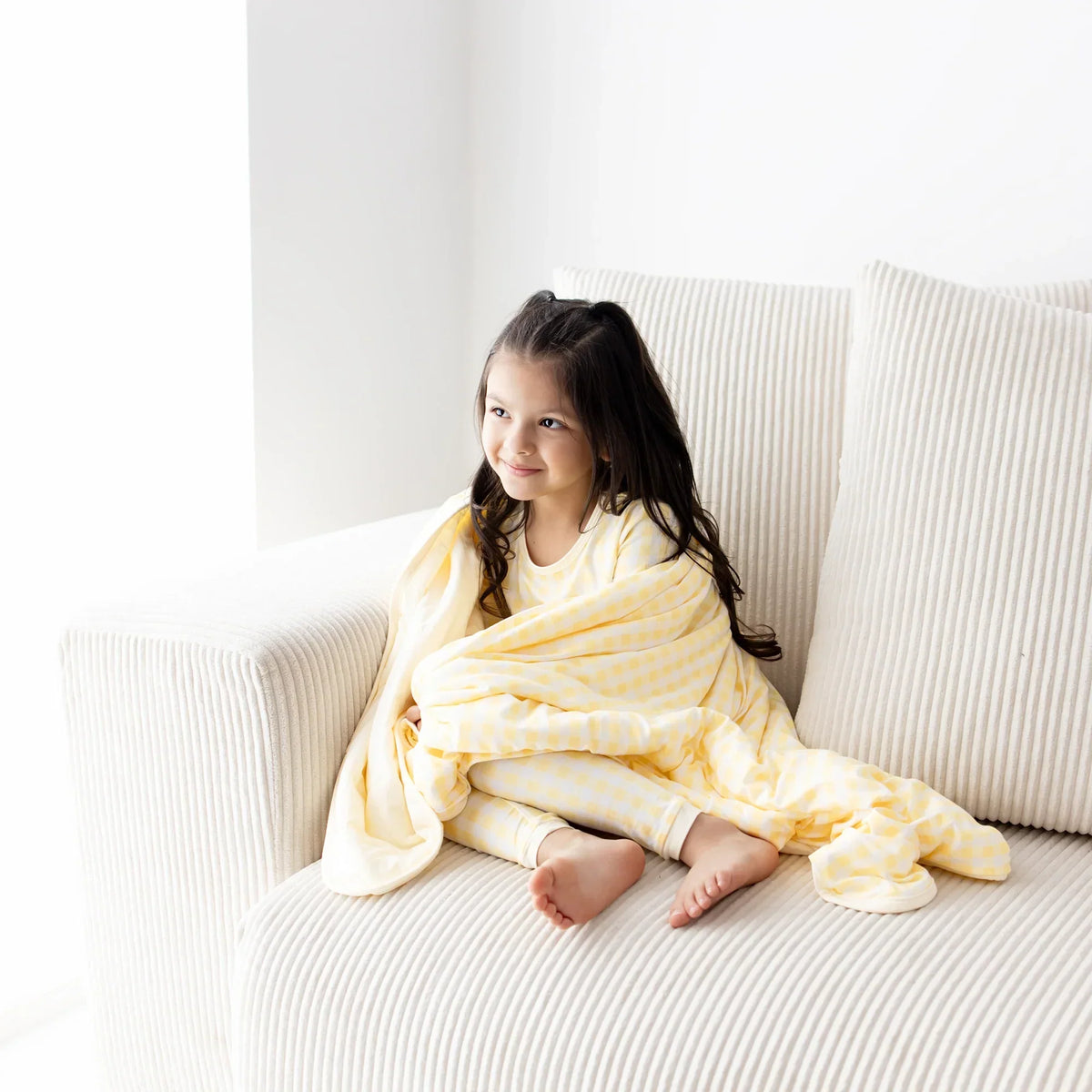 Toddler Blanket in Gingham Chamomile 1.0 Main image