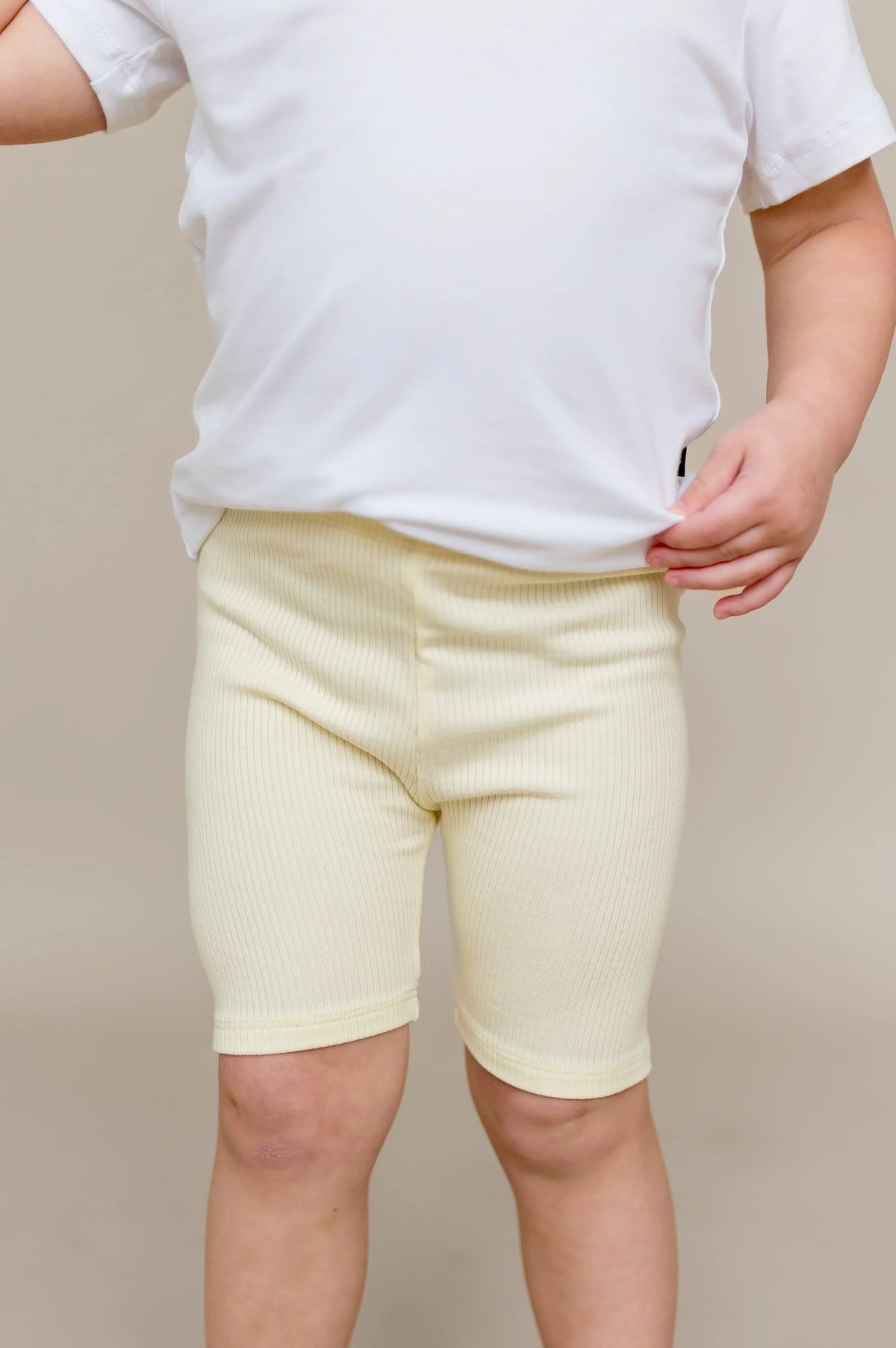 Ribbed Toddler Biker Shorts in Chamomile Main image