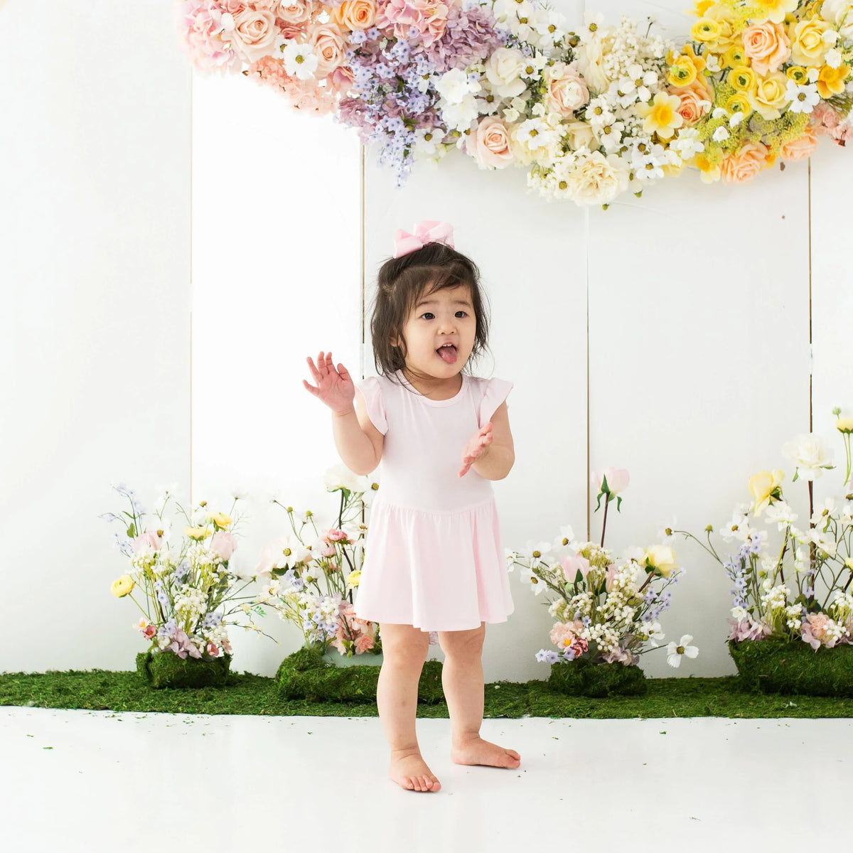 Twirl Bodysuit Dress in Sakura Main image
