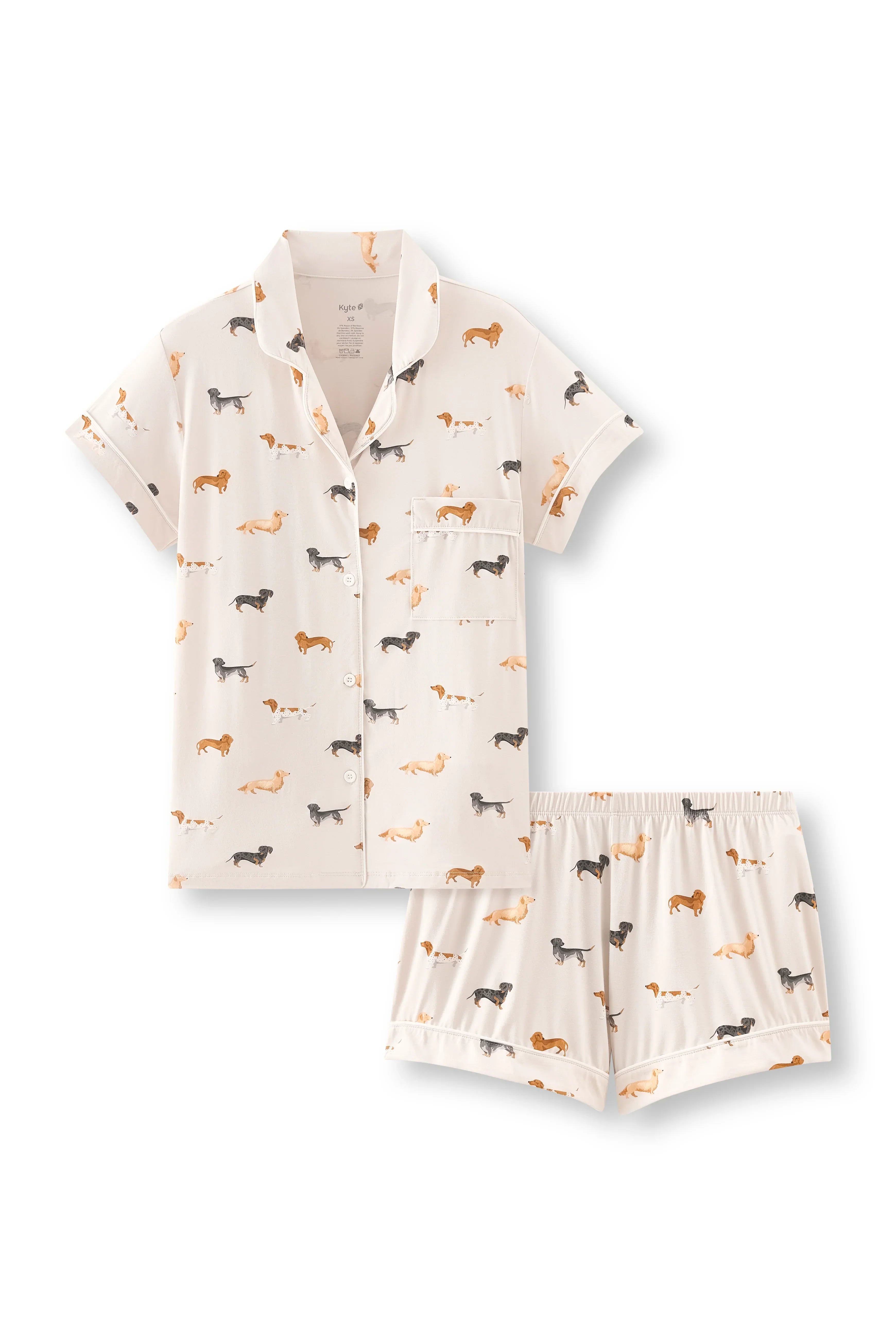 Women's Short Sleeve Pajama Set in Dachshund Secondary image
