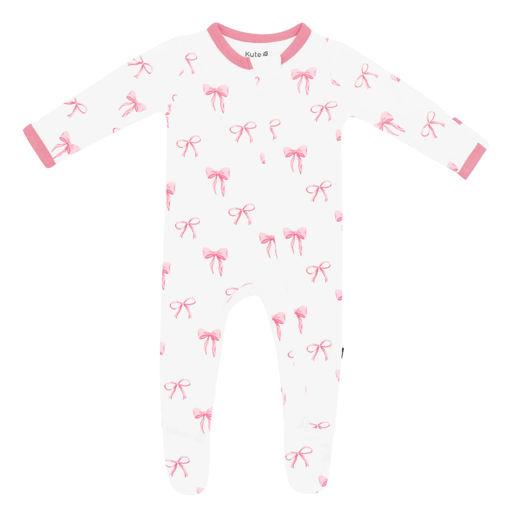 Zippered Footie in Bow