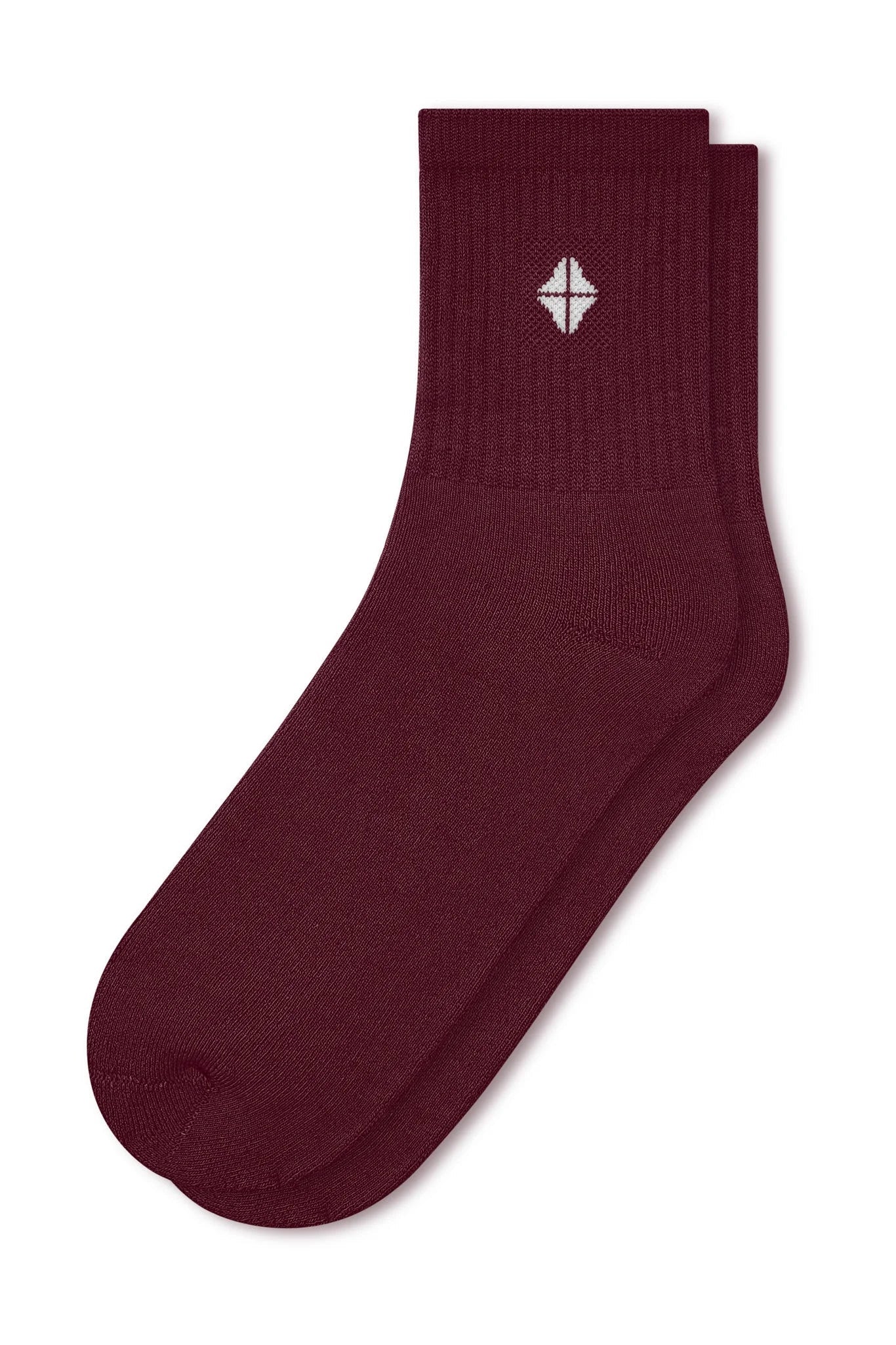 Adult Crew Socks in Burgundy Secondary image