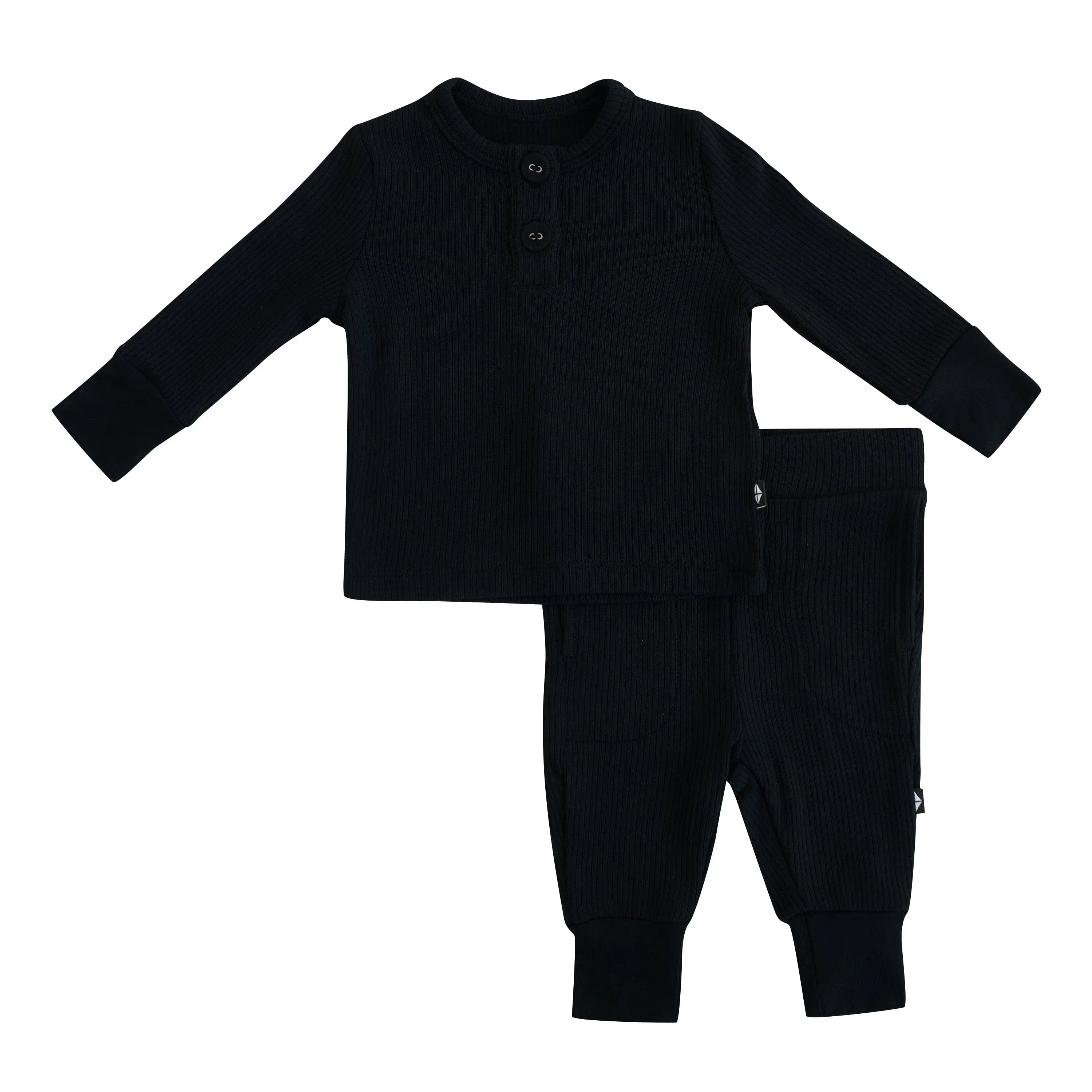 Ribbed Infant Henley Set in Midnight Secondary image